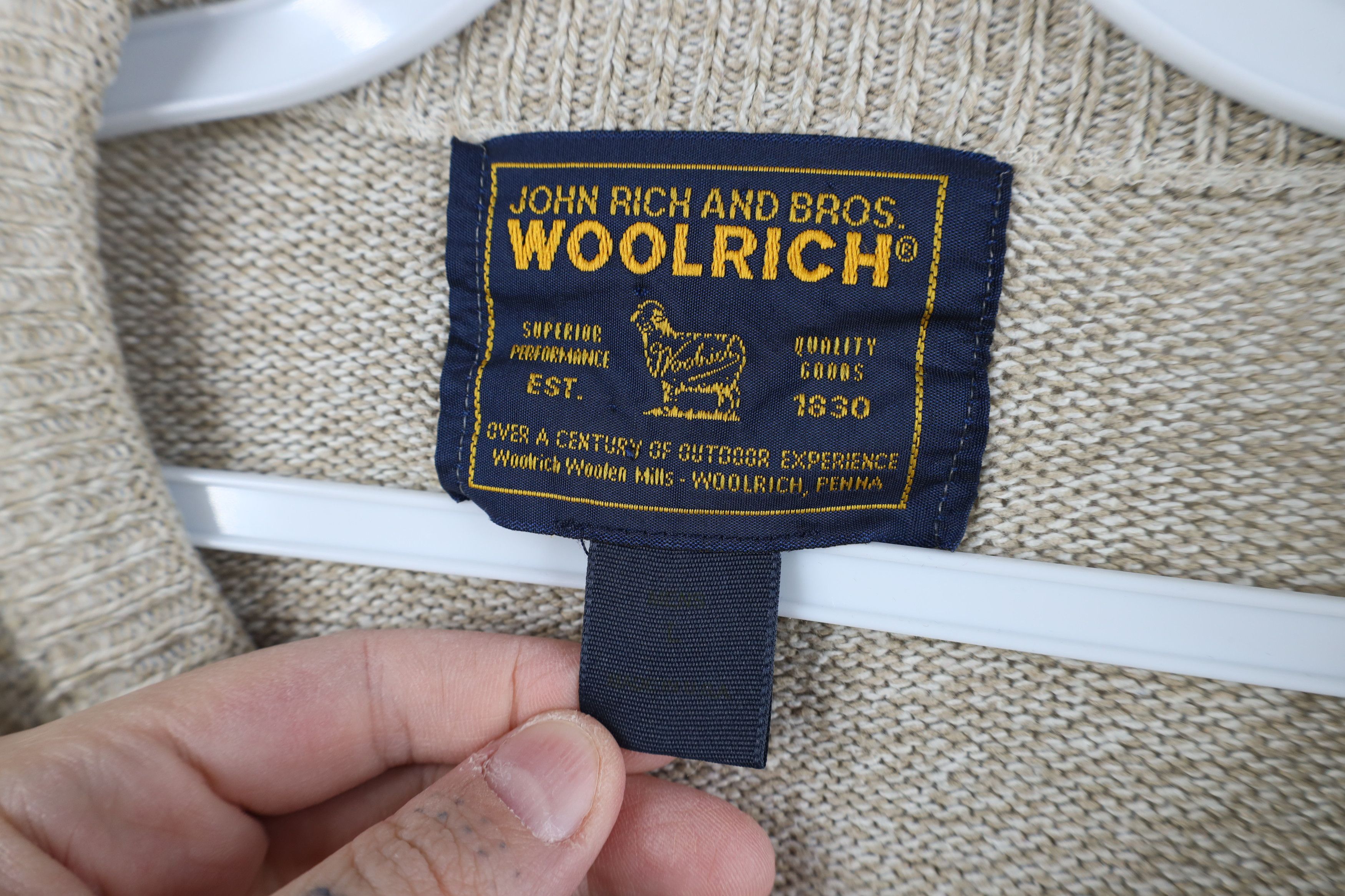 Woolrich Woolen Mills Vintage 90s Woolrich Cotton Knit Crewneck Sweater Beige USA Size US L / EU 52-54 / 3 - 5 Thumbnail