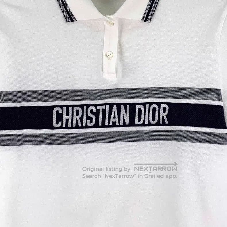Dior Dior White striped logo letter printed cotton lapel single Size S / US 4 / IT 40 - 4 Thumbnail