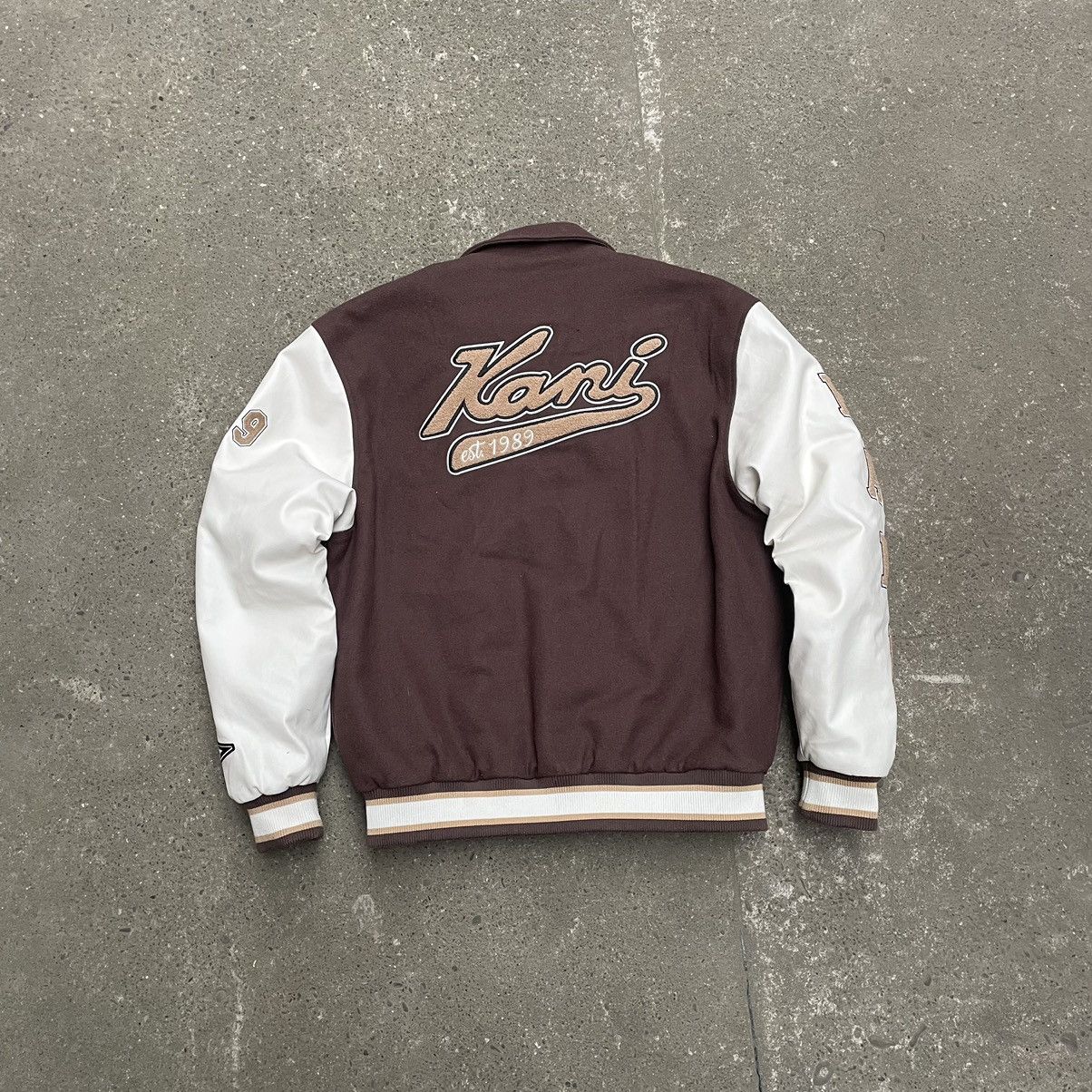 Karl Kani × Vintage Vintage Karl Kani Big Logo Varsity Bomber Jacket Size US L / EU 52-54 / 3 - 1 Thumbnail
