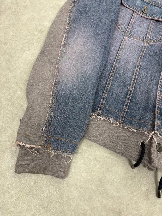 Dolce & Gabbana 2000s Dolce & Gabbana Blue Distressed Hybrid Denim Jacket Distressed Size US S / EU 44-46 / 1 - 8 Thumbnail