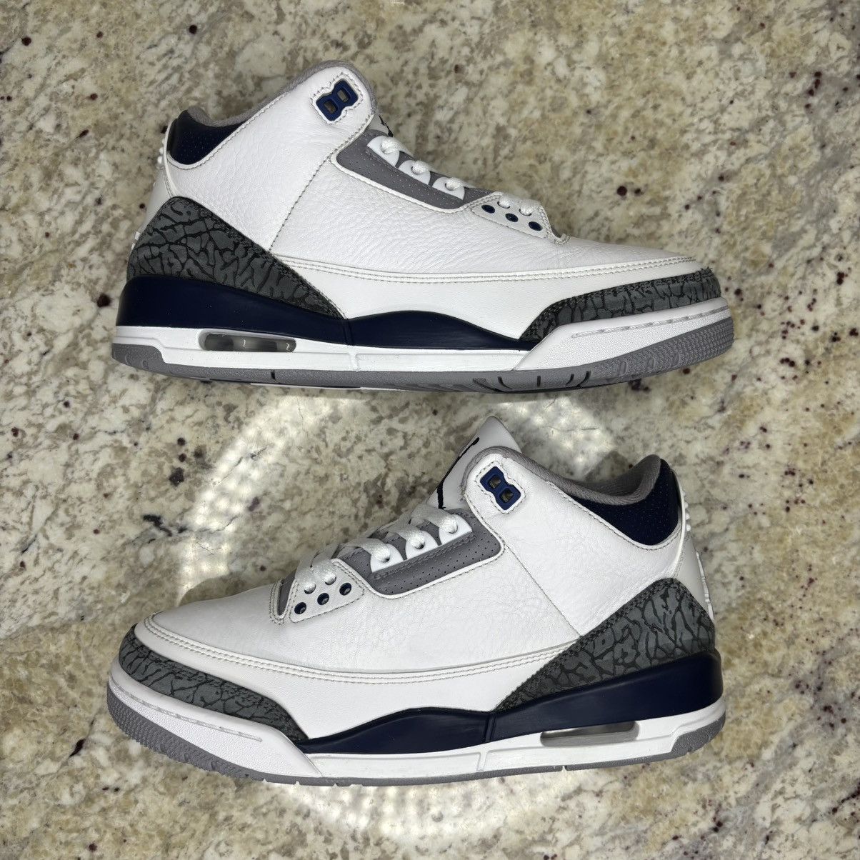 Jordan Brand Size 8-Jordan 3 Retro Midnight Navy Lightly Worn W/Box Size US 8 / EU 41 - 2 Thumbnail