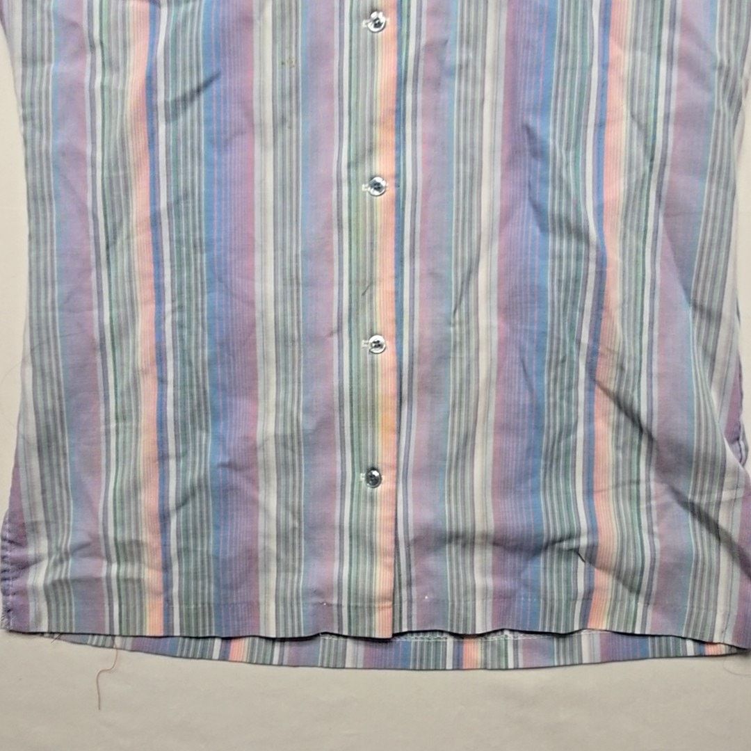 Vintage Vintage Striped Button Up Womens Pastel Blue M Shirt Size M / US 6-8 / IT 42-44 - 4 Thumbnail