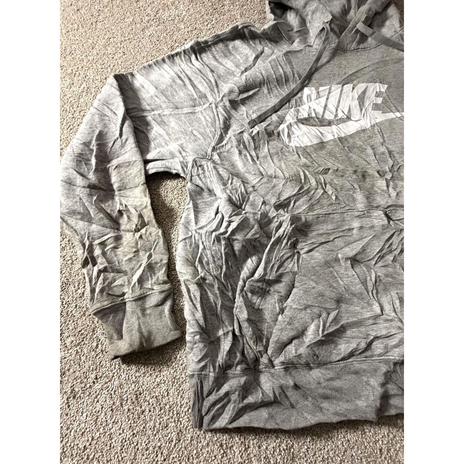 Nike Nike Club Fleece Hoodie Mens Large Gray Pullover Sweatshirt Swoosh Graphic Print Logo Size US L / EU 52-54 / 3 - 2 Thumbnail
