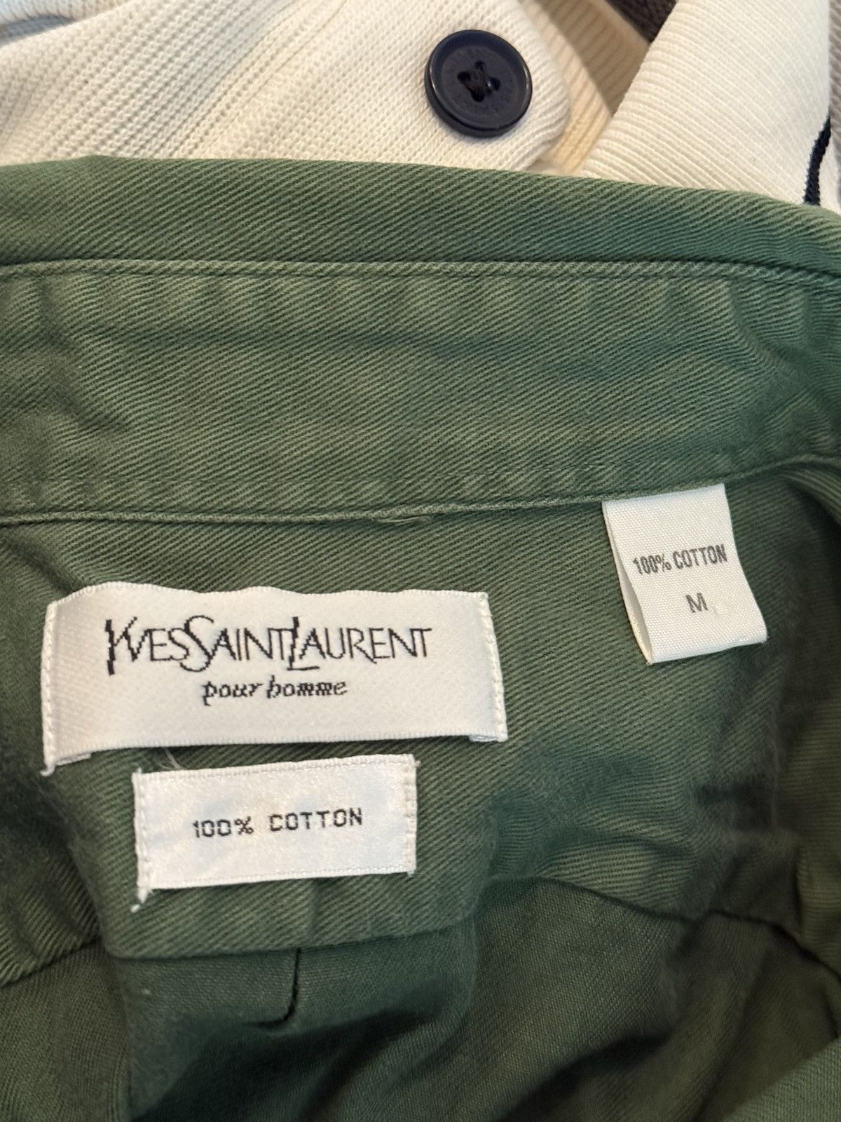 Yves Saint Laurent Green YSL Shirt Heavy Cotton YSL Denim Shirt Overshirt Size US M / EU 48-50 / 2 - 4 Thumbnail
