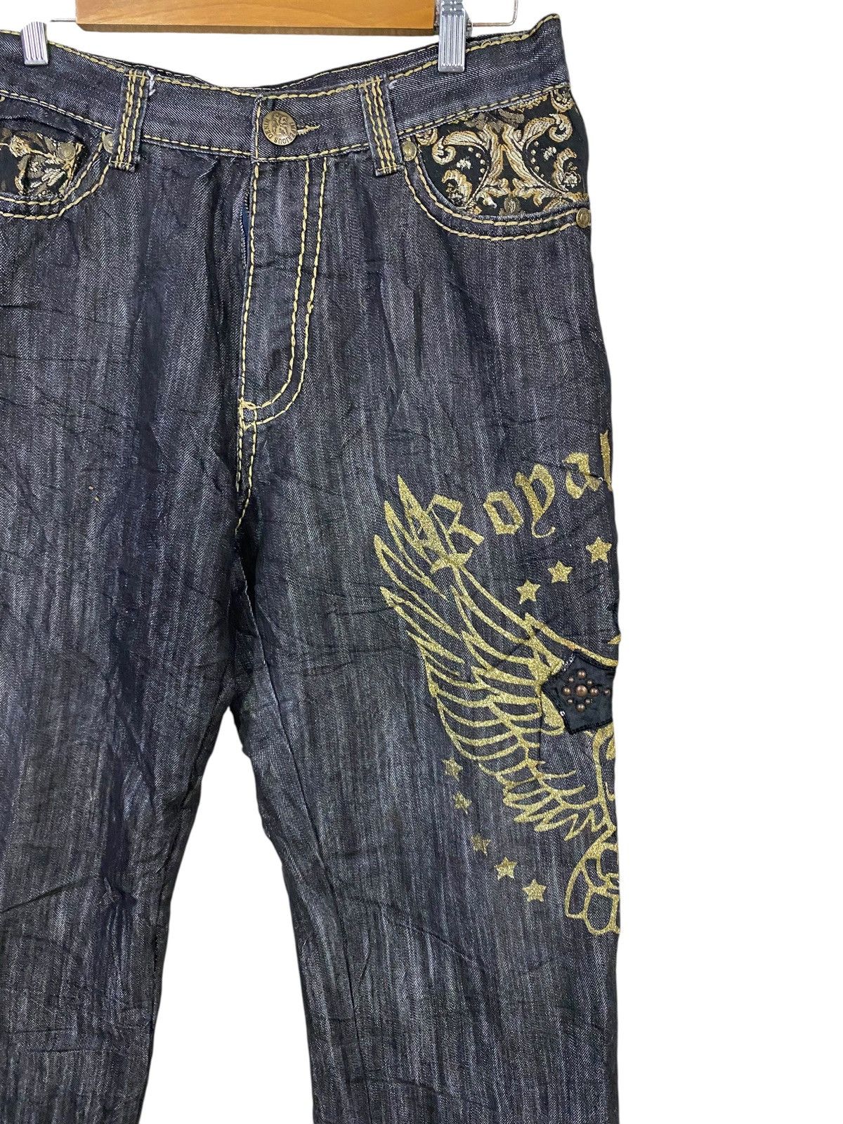 Japanese Brand Japanase brand denim emboidery cross logo very rare Size US 32 / EU 48 - 5 Thumbnail