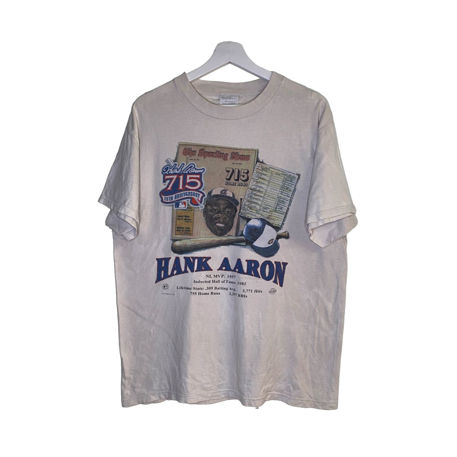 MLB Vintage 1999 Hank Aaron 715 HR 25th Anniversary Tee Size US L / EU 52-54 / 3 - 1 Thumbnail