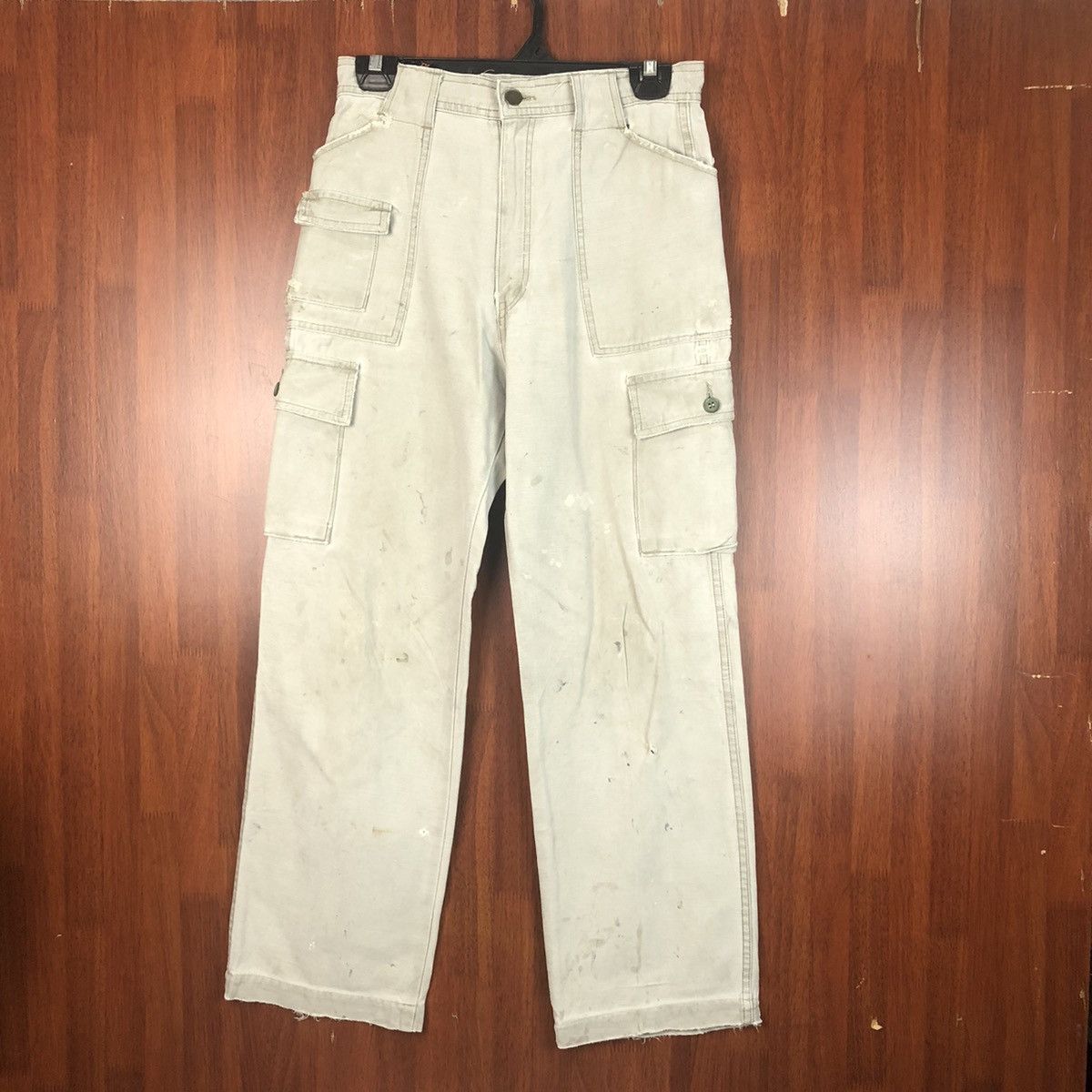 image of Vintage Purition Cargo Distressed Ripped Multipocket Pants 7514 in Grey, Men's (Size 26)