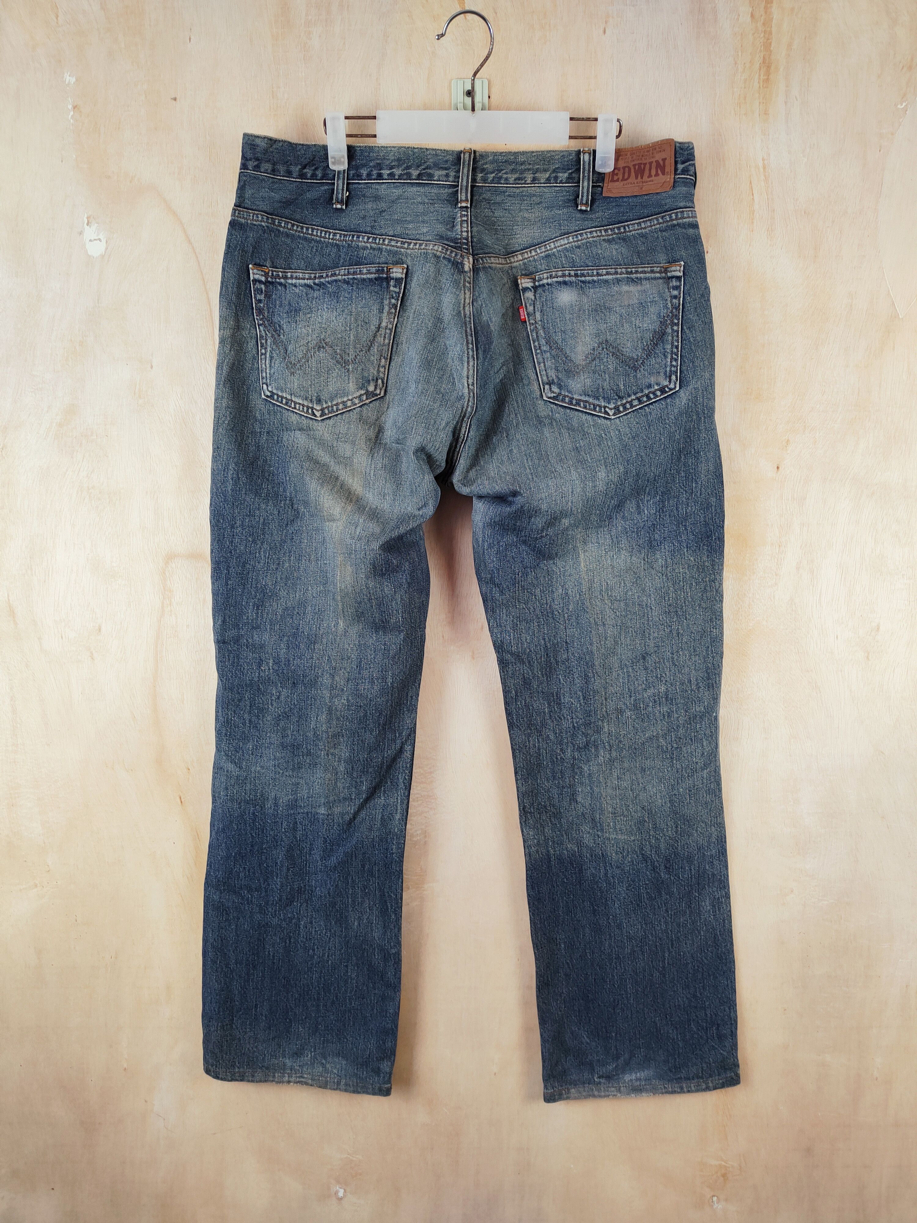 Edwin Edwin Dark Blue Faded Distressed Ripped Jeans #S2662 Size US 37 - 7 Thumbnail