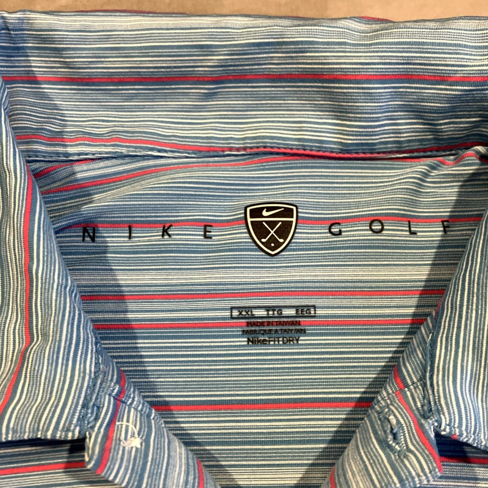 Nike Vintage NIKE GOLF Polo XXL Blue Striped Golf Men's Size US XXL / EU 58 / 5 - 4 Thumbnail