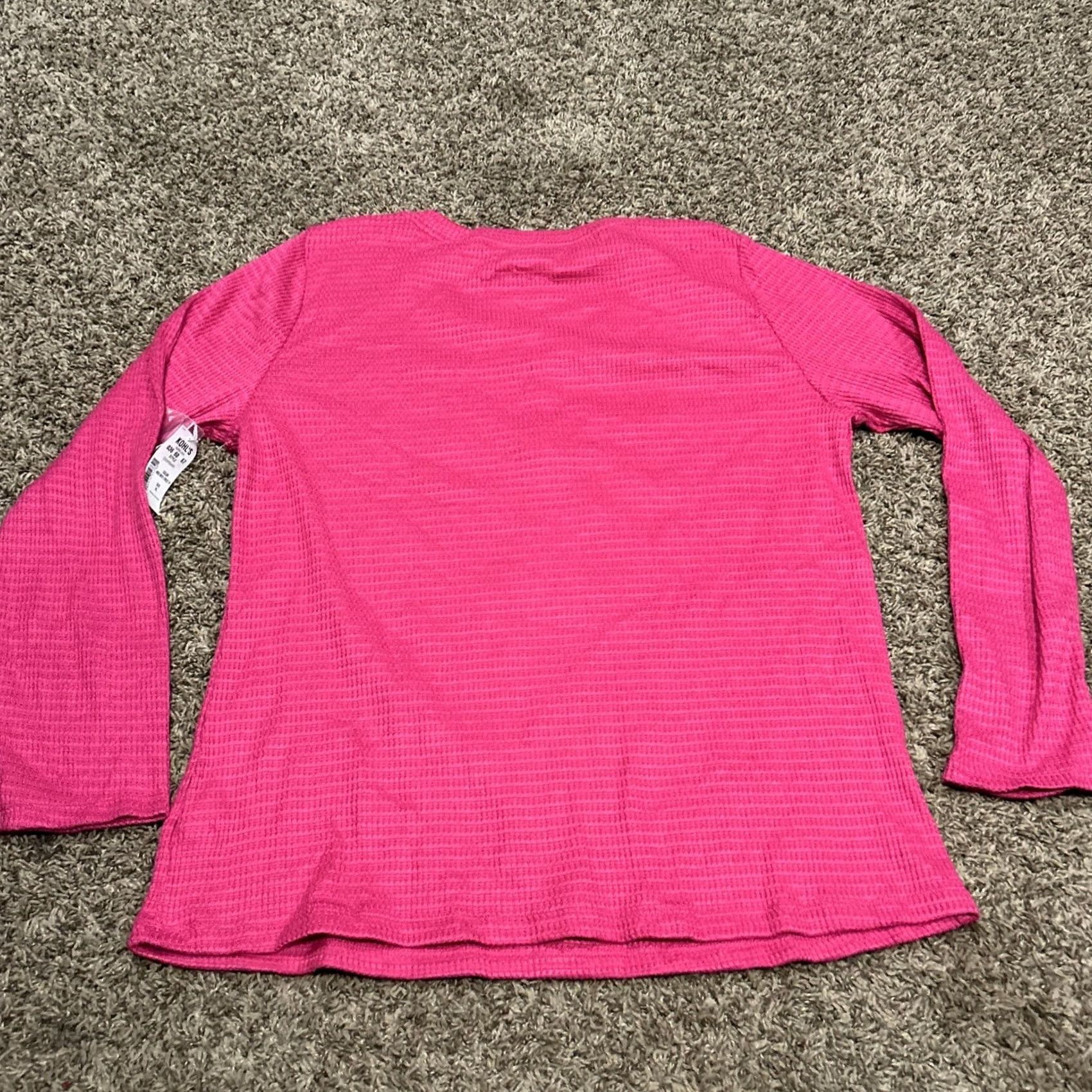 Vintage Sonoma Pajama Top Women XL Pink Polyester Knit Long Sleeve Pullover NWT B23 Size XL / US 12-14 / IT 48-50 - 4 Thumbnail