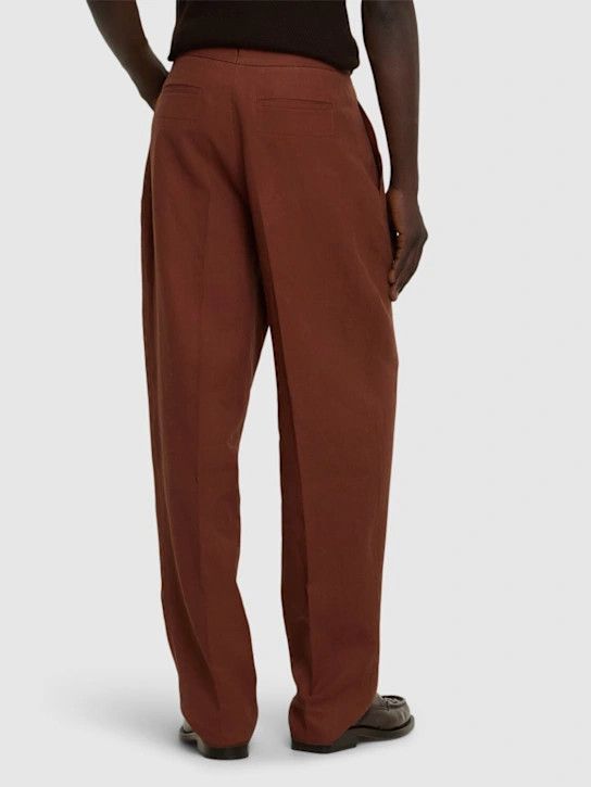 Z Zegna o1lsvrm0525 Linen Pants in Brown Size US 32 / EU 48 - 4 Thumbnail