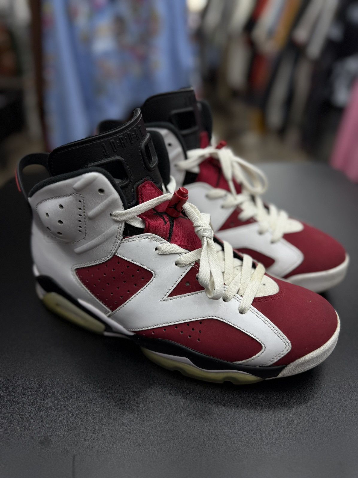 Jordan Brand × Nike Jordan 6 Carmine Size 9.5 Red White Pre Owned 🧼 Size US 9.5 / EU 42-43 - 3 Thumbnail