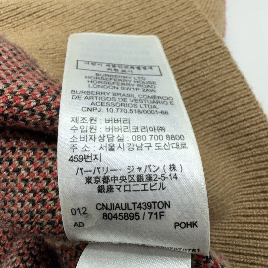 Burberry Burberry Check Cashmere Jacquard Cardigan Size US L / EU 52-54 / 3 - 4 Thumbnail