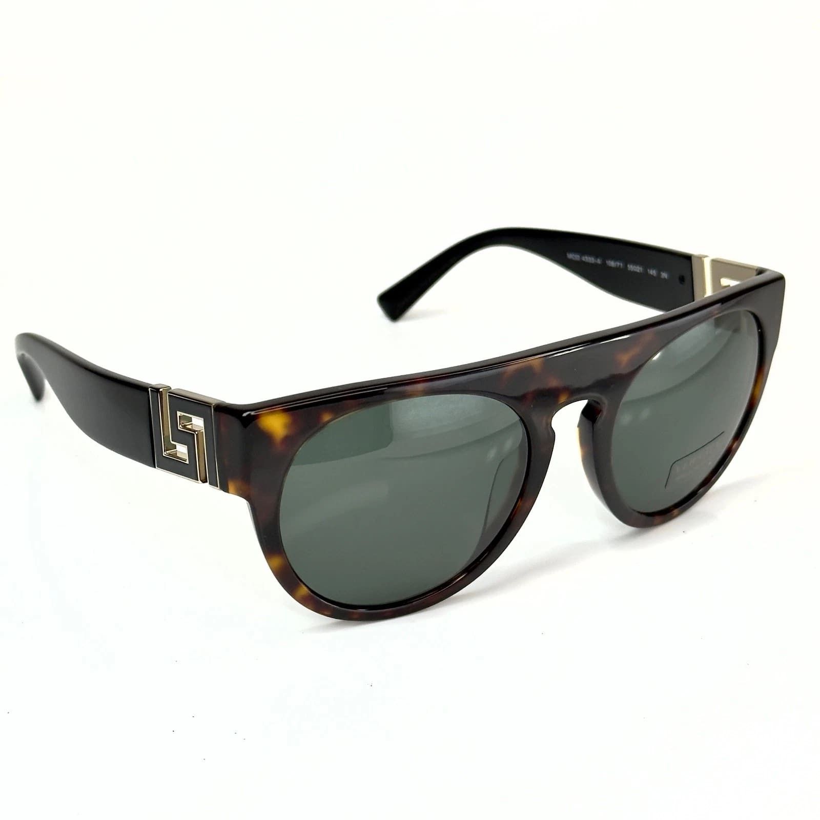 Versace VERSACE VE4333A 4333 Greca Round Bold Sunglasses Black Size ONE SIZE - 6 Thumbnail