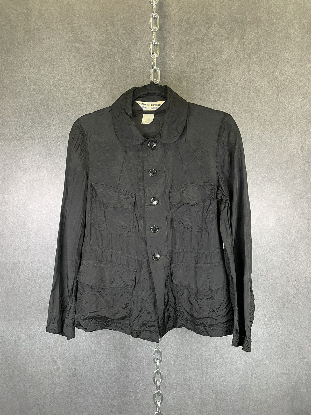 Comme des Garcons × Japanese Brand × Vintage Vintage Comme Des Garçon Black Peter Pan Collar Jacket Sz S Size S / US 4 / IT 40 - 5 Thumbnail