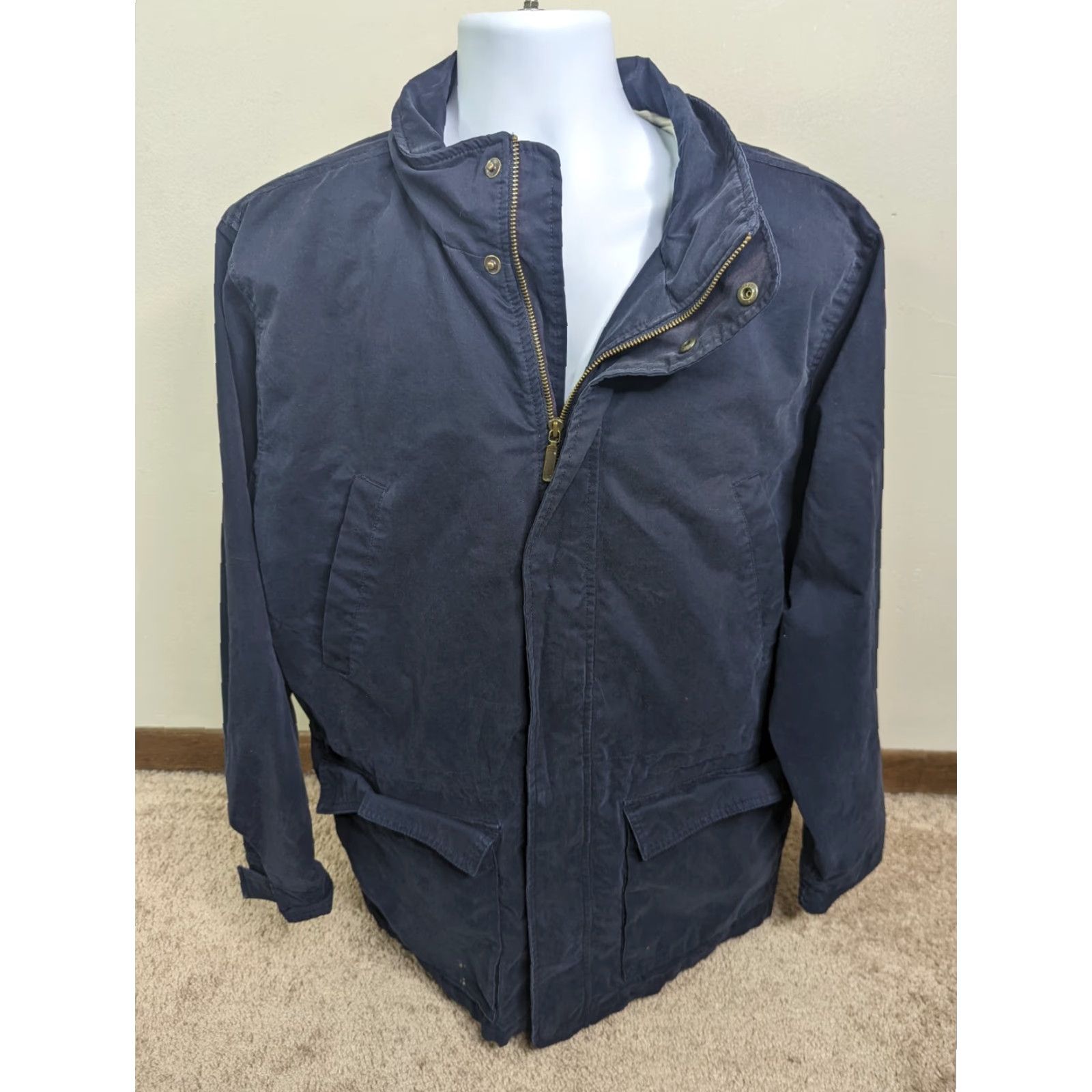 Eddie Bauer VINTAGE Eddie Bauer Jacket Mens Lined Blue 100% Cotton Full Zip Collared Bomber Large Size US L / EU 52-54 / 3 - 2 Thumbnail