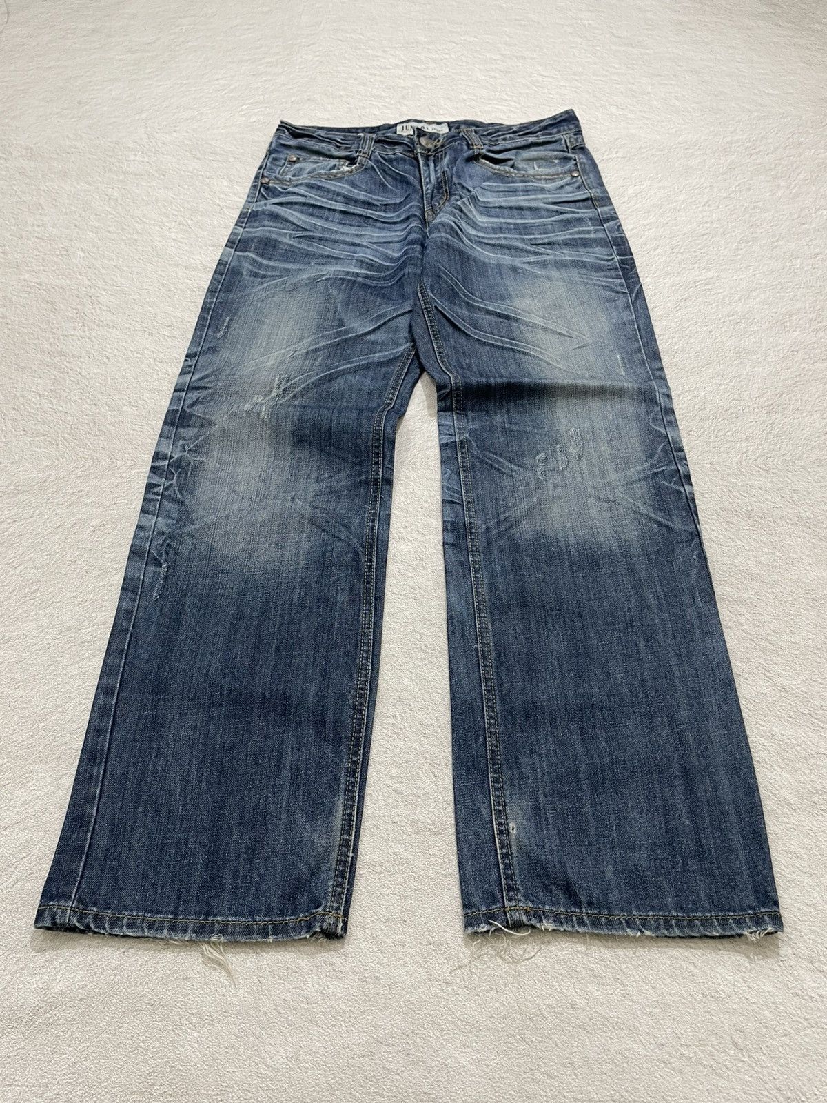 If Six Was Nine 2000s Jundol Distressed Fading Denim Bootcut Size US 32 / EU 48 - 1 Thumbnail