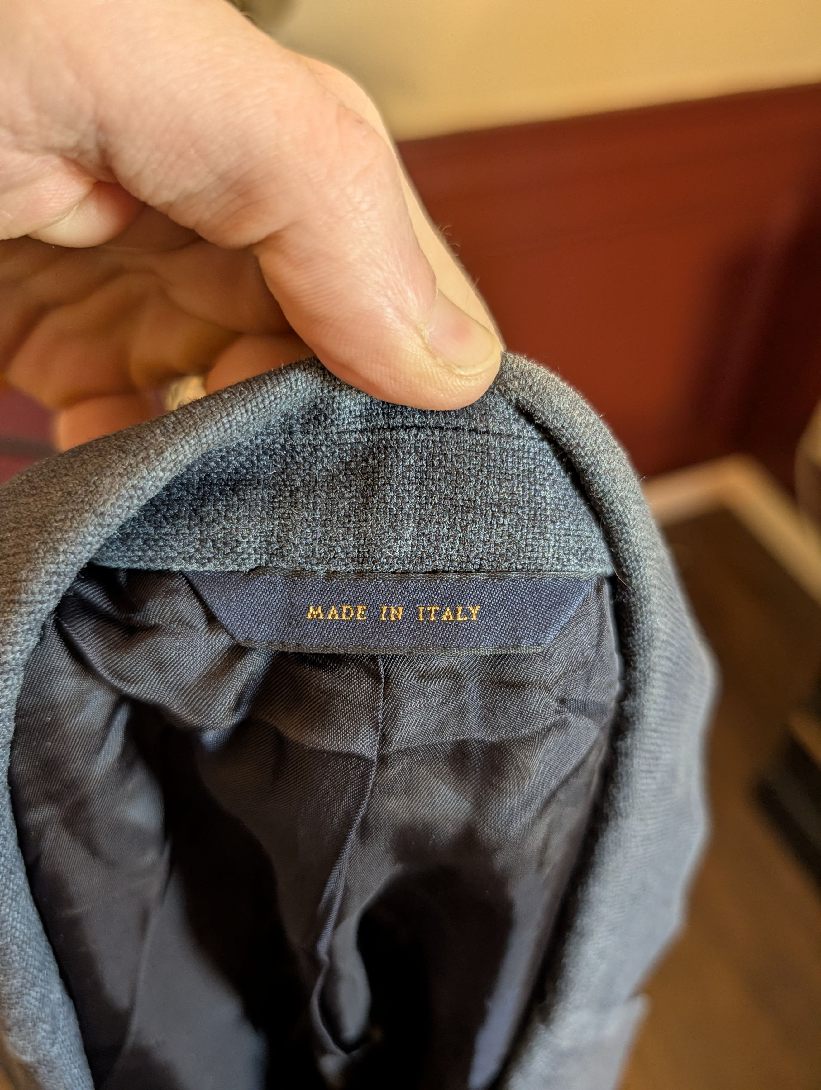 Brooks Brothers Silk linen made in Italy blue/gray sport coat jacket Size 42L - 12 Thumbnail
