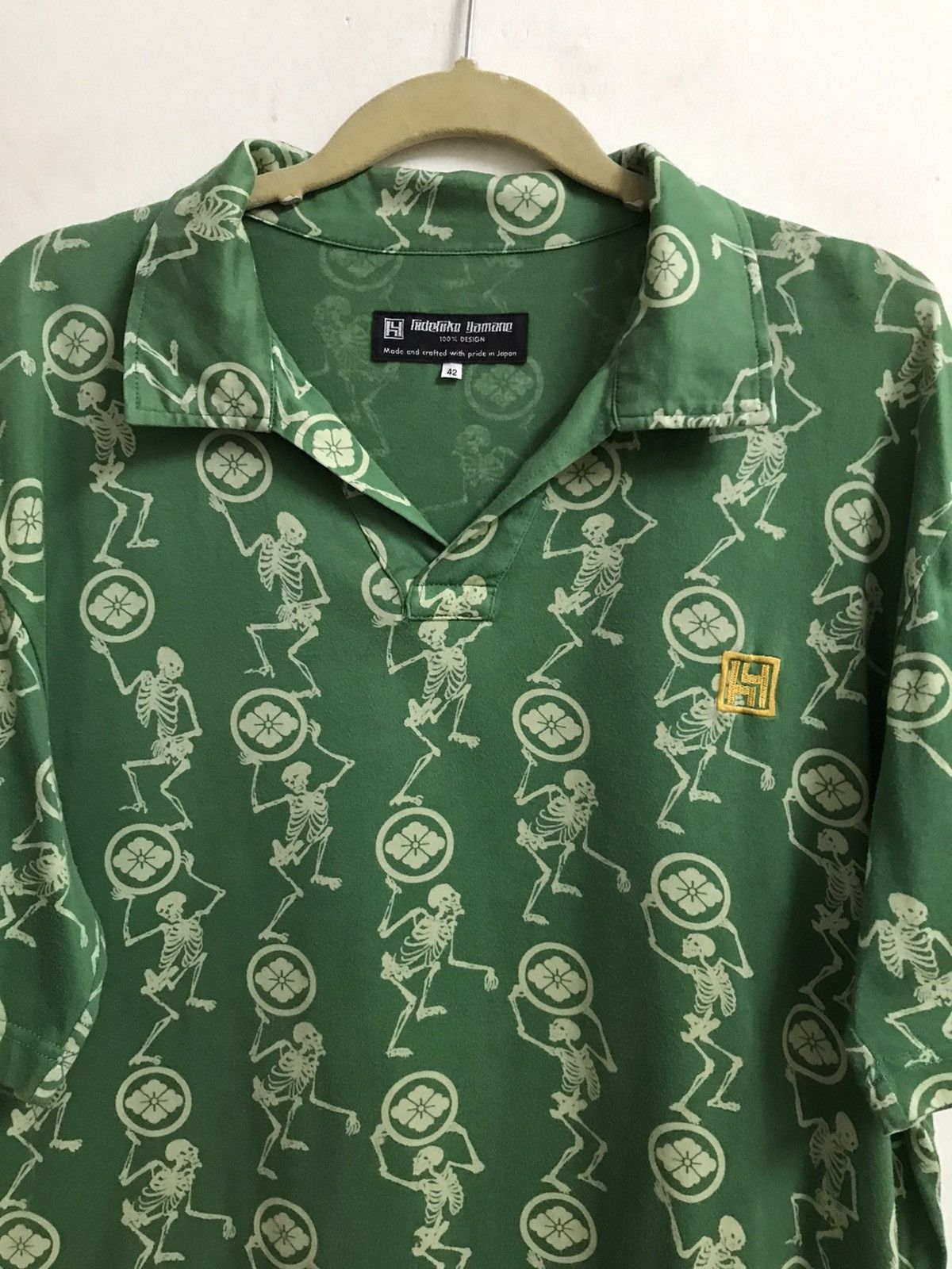 Evisu Rare Evisu Hidehiko Yamane Skull Printed Polo Shirt Size US L / EU 52-54 / 3 - 2 Thumbnail