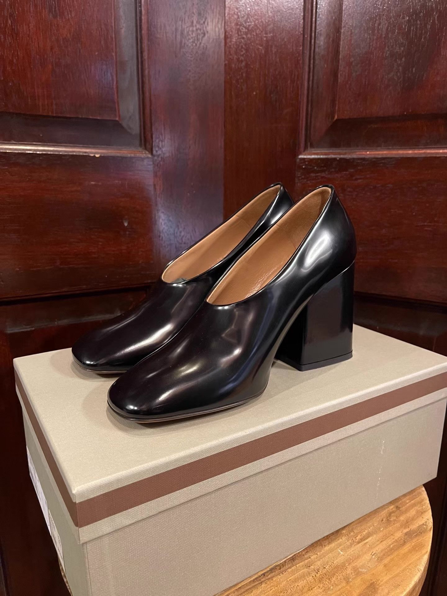 Marni MARNI Women's Black Chunky‑Heel Pumps Ｑ25 Size US 7.5 / IT 37.5 - 4 Thumbnail