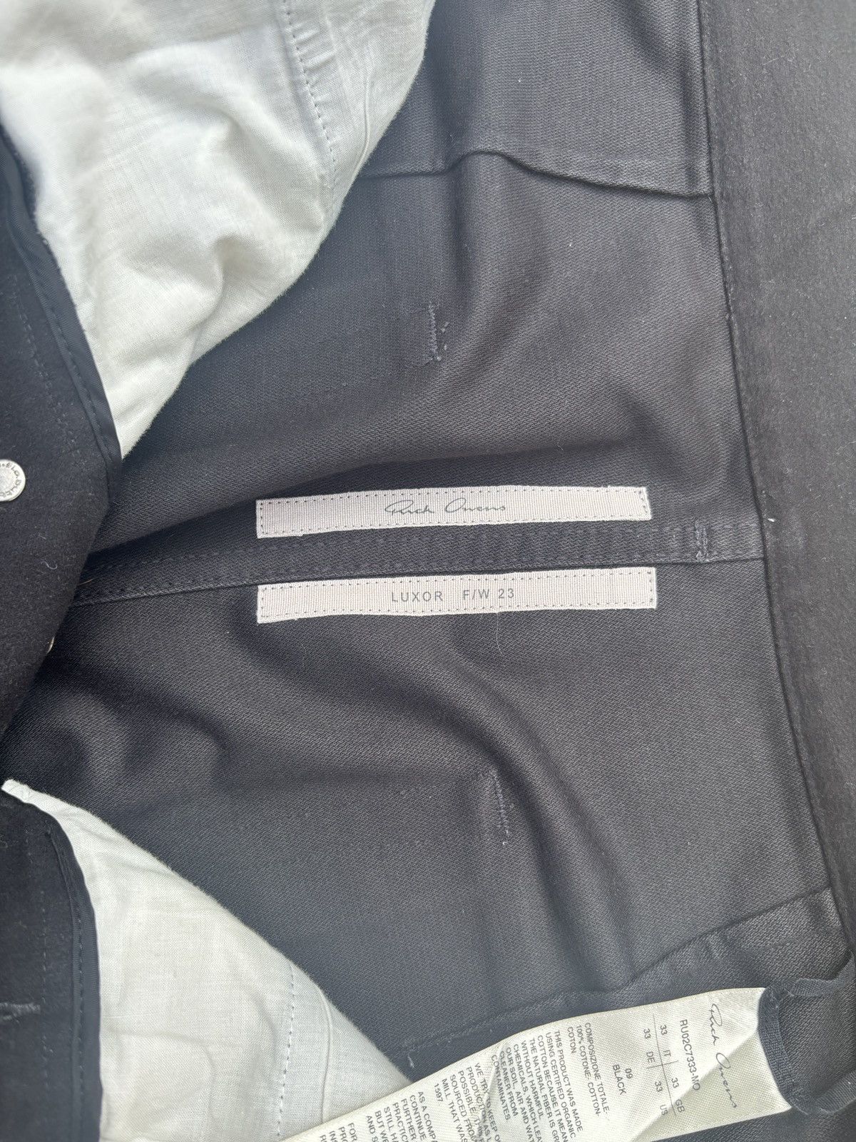 Rick Owens FW23 Mainline Moleskin Geth Cut Pants Size US 33 - 4 Thumbnail