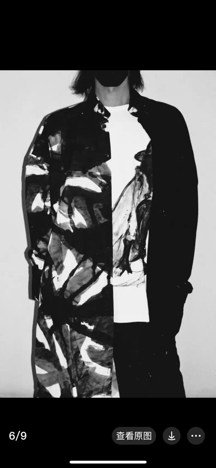 Yohji Yamamoto Yohji Yamamoto Black Scandal 19ss Printed Long Shirt-2505 Size US L / EU 52-54 / 3 - 6 Thumbnail