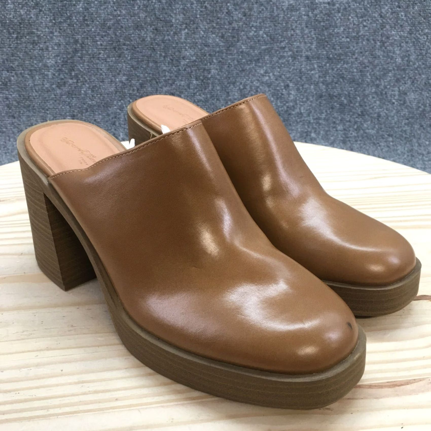 Vintage Universal Thread Womens Heel Platform Shoe Brown Faux Leather Shoes Size US 10 / IT 40 - 3 Thumbnail