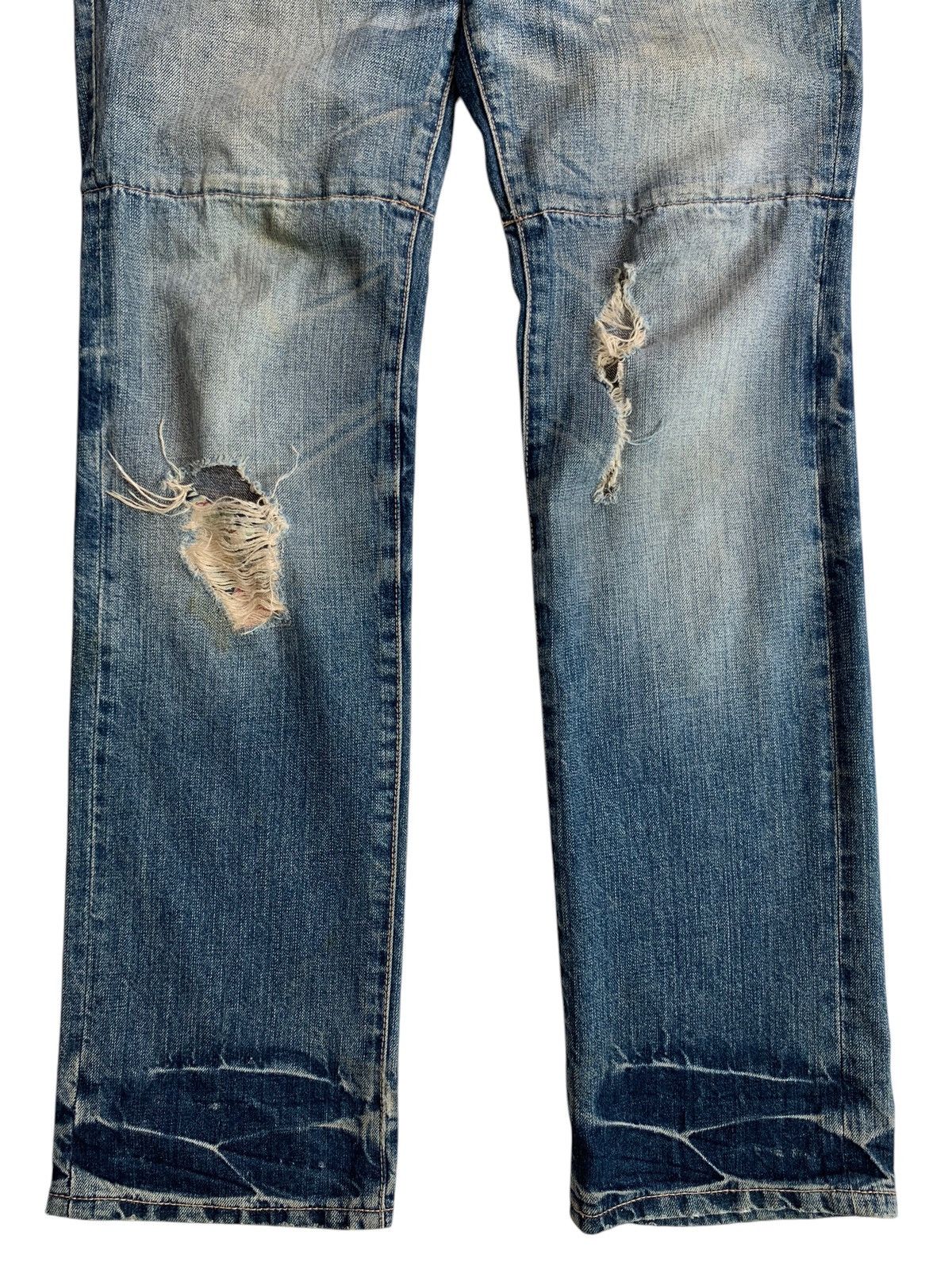 Japanese Brand PPFM Double Waist Distressed Washed Denim Size US 34 / EU 50 - 2 Thumbnail