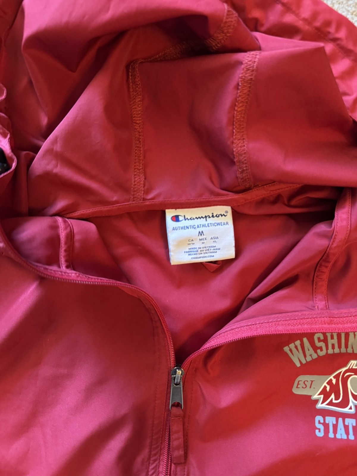 Champion Washington state university pullover wind breaker Size US M / EU 48-50 / 2 - 3 Thumbnail