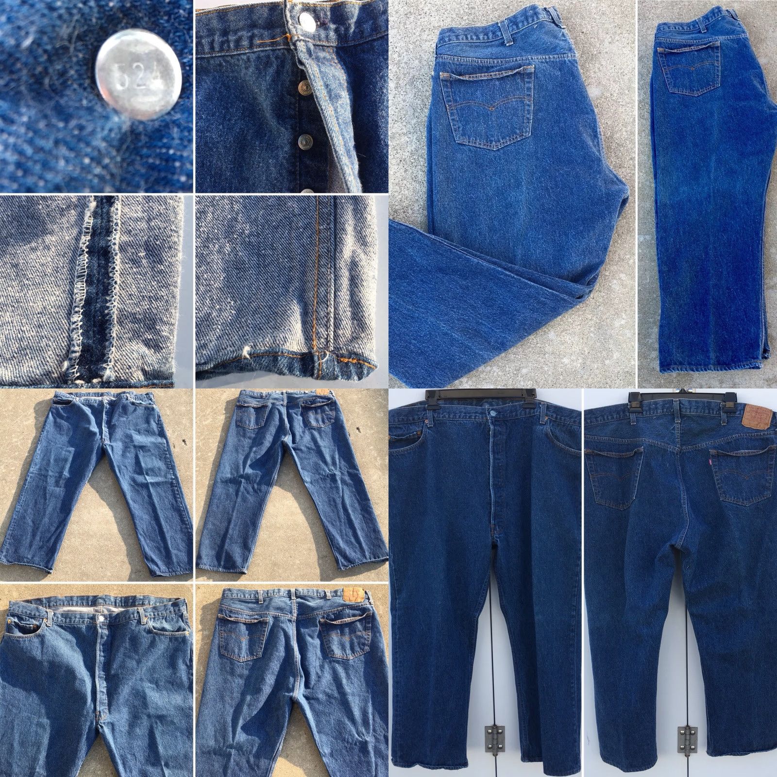 47 VINTAGE Levi’s 501 Jeans Made In USA 52 X 30 47 X 27.25 Button Fly Denim Blue Big & Tall Mens Jeans Size US 30 / EU 46 - 8 Thumbnail