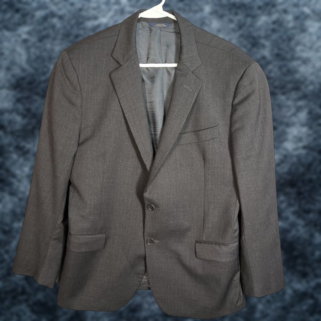 Brooks Brothers BROOKS BROTHERS Sport Coat Jacket Men 42S Gray Wool Blazer 2-Button Single-Breasted Vintage/Classic 1818 Style Mens Size 42S - 1 Thumbnail