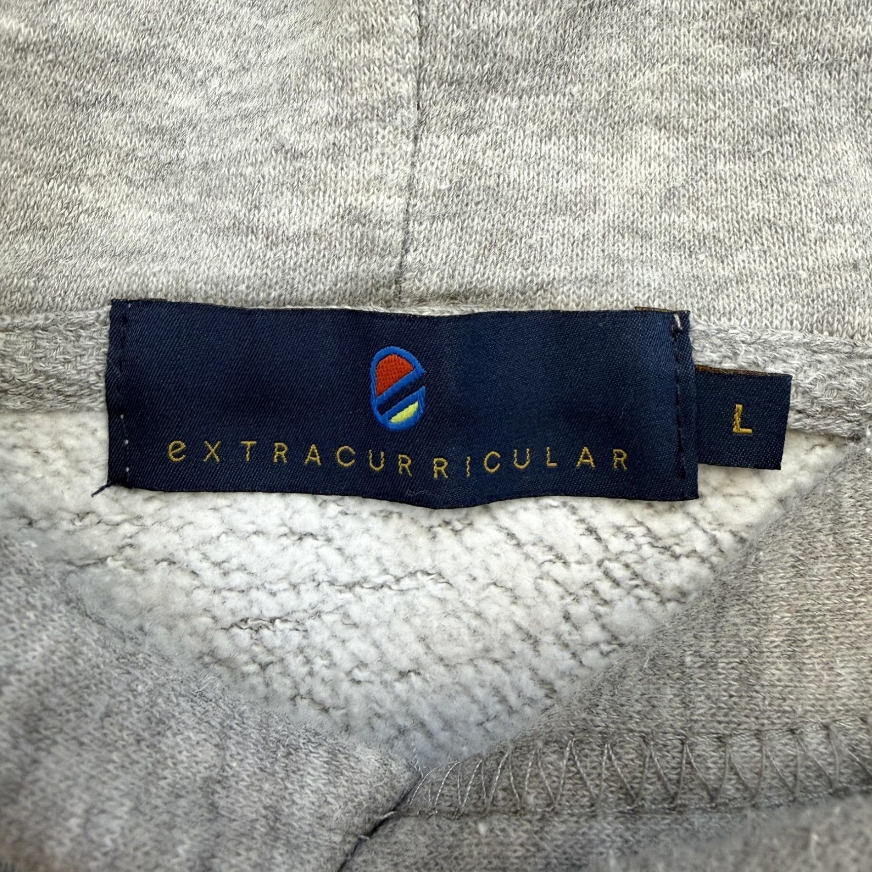 Logo 7 VINTAGE Extracurricular Hoodie Mens Large Gray Logo Graphic Pullover Fleece Sweatshirt Size US L / EU 52-54 / 3 - 6 Thumbnail