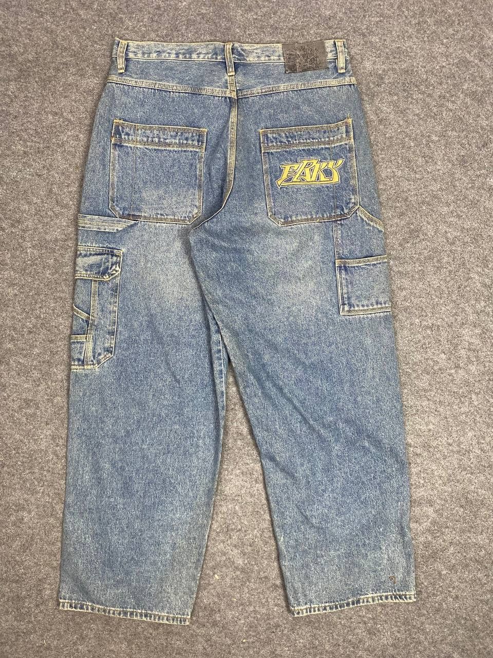 Japanese Brand freaky soul manager baggy denim embroided design Size US 36 / EU 52 - 2 Thumbnail