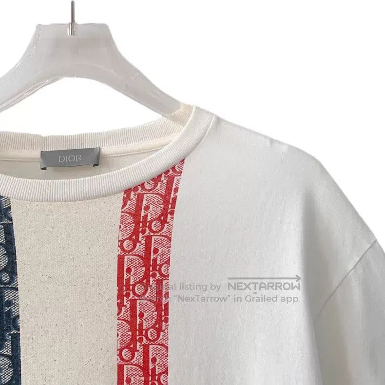 Dior Dior White vertical stripe logo jacquad cotton round-neck Size US XS / EU 42 / 0 - 3 Thumbnail