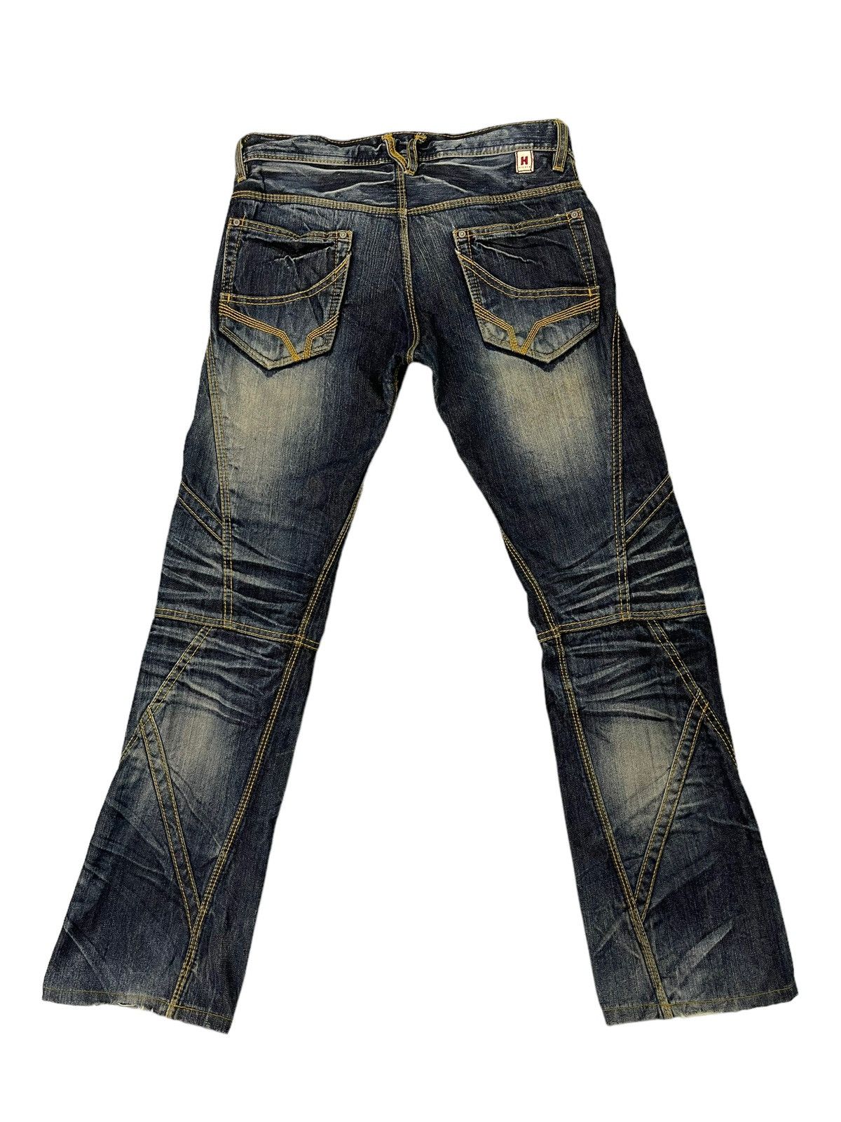 Japanese Brand Slim Jeans Hagi Denim Hideaways Faded Distress Low Rise 6🟦4 Size US 31 - 11 Thumbnail