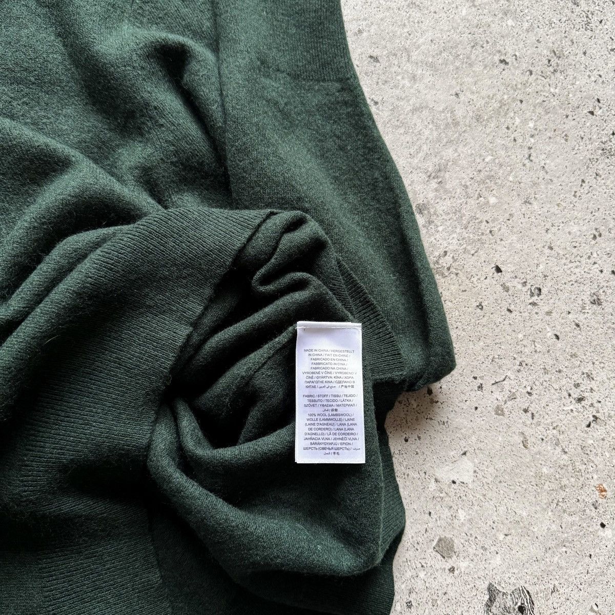 Gant Gant Mens Dark Green Extra Fine Lambswool V-Neck Sweater Size US L / EU 52-54 / 3 - 7 Thumbnail