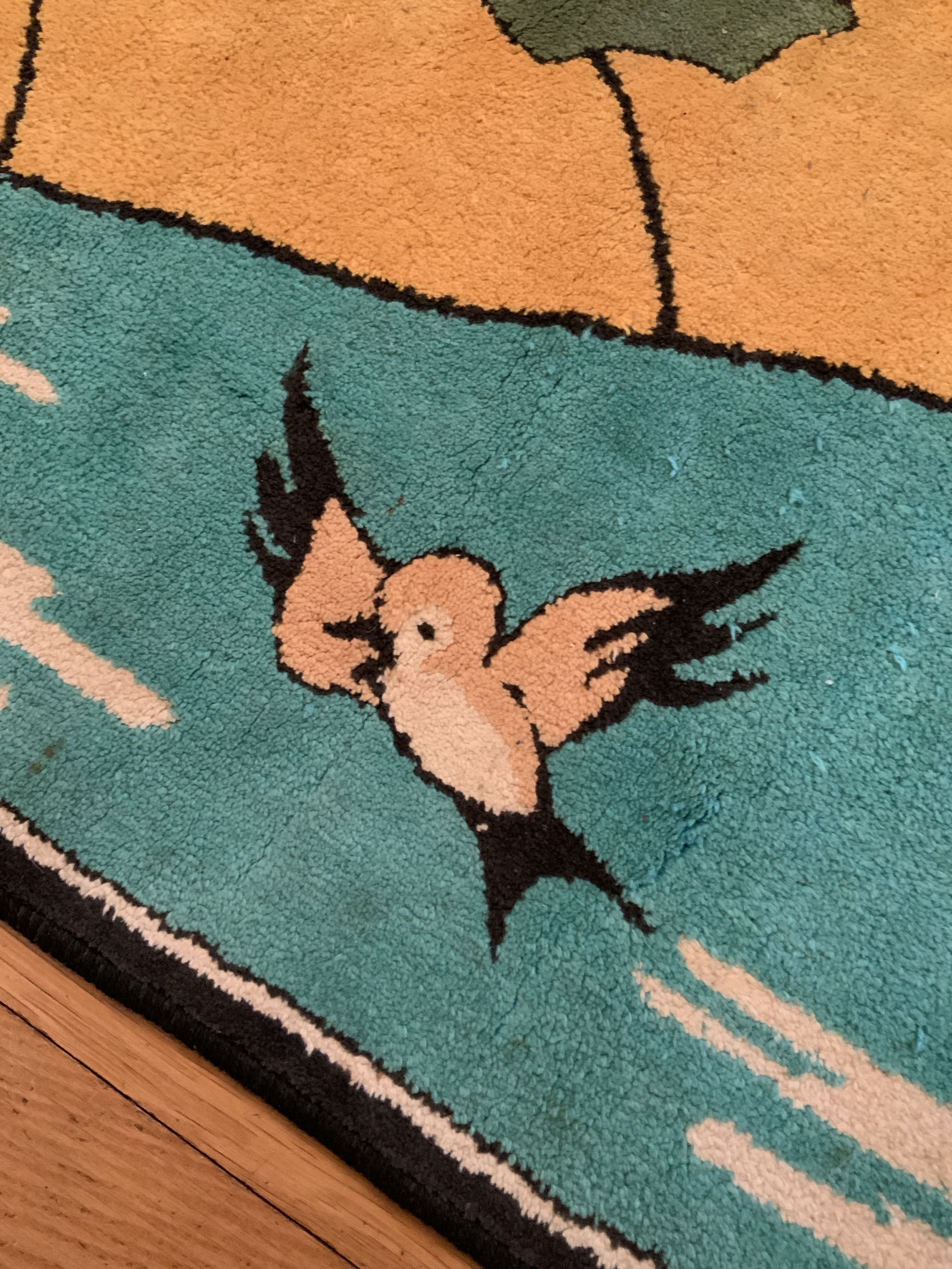 Disney RARE Antique Disney Rug Tapestry: 4 x 5 ft Mickey & Friends Size ONE SIZE - 5 Thumbnail