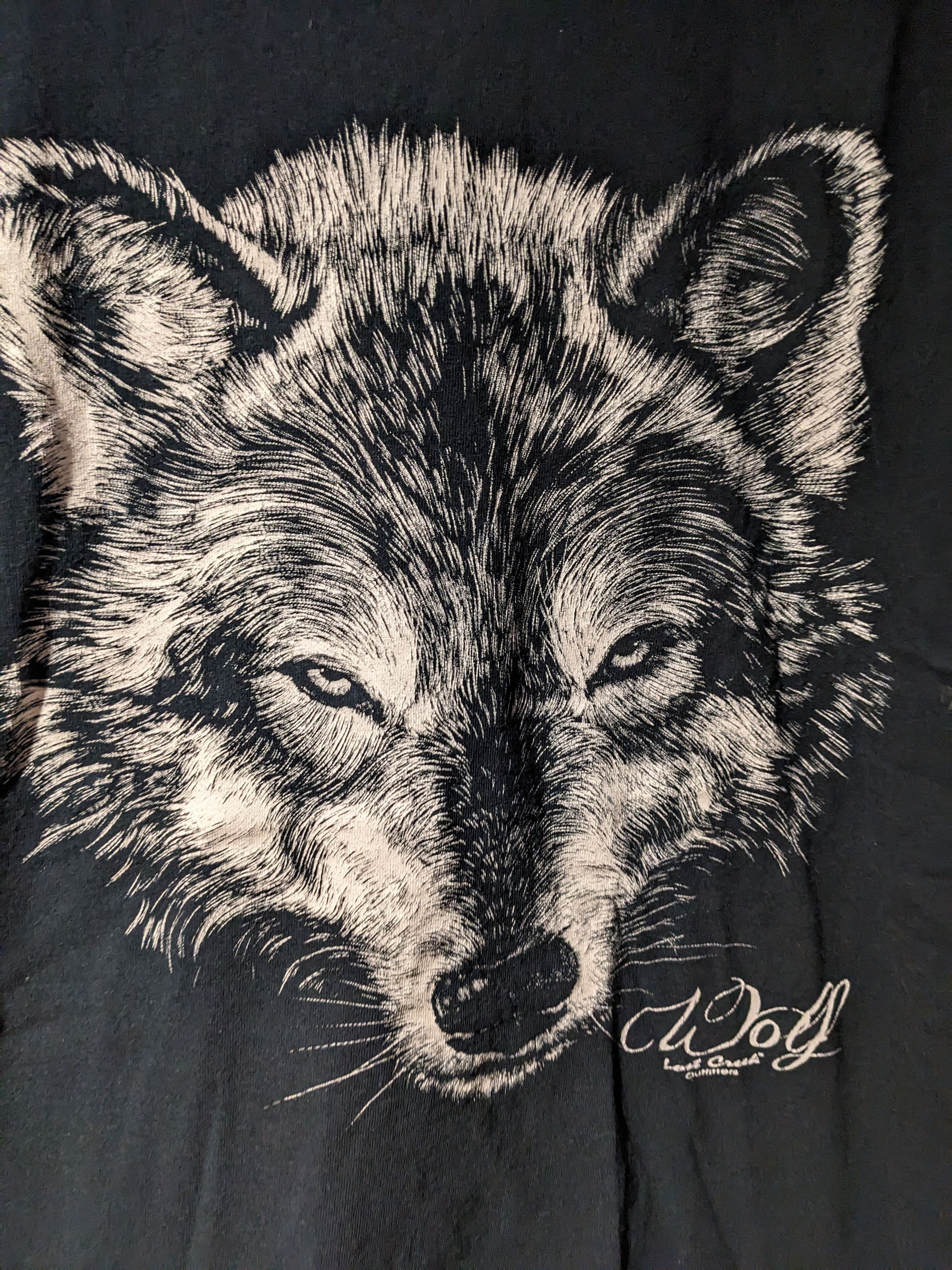 Arts & Science Vintage Y2K Wolf Animal Nature Black Medium T-Shirt Size US M / EU 48-50 / 2 - 2 Thumbnail