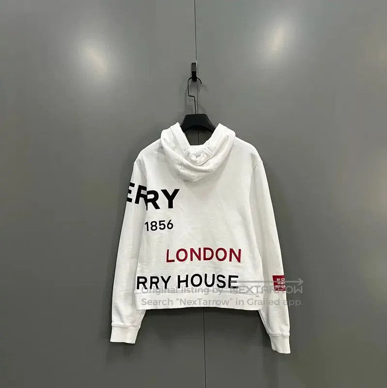 Burberry Burberry Logo White Cropped Hoodie for Women. Size S / US 4 / IT 40 - 4 Thumbnail