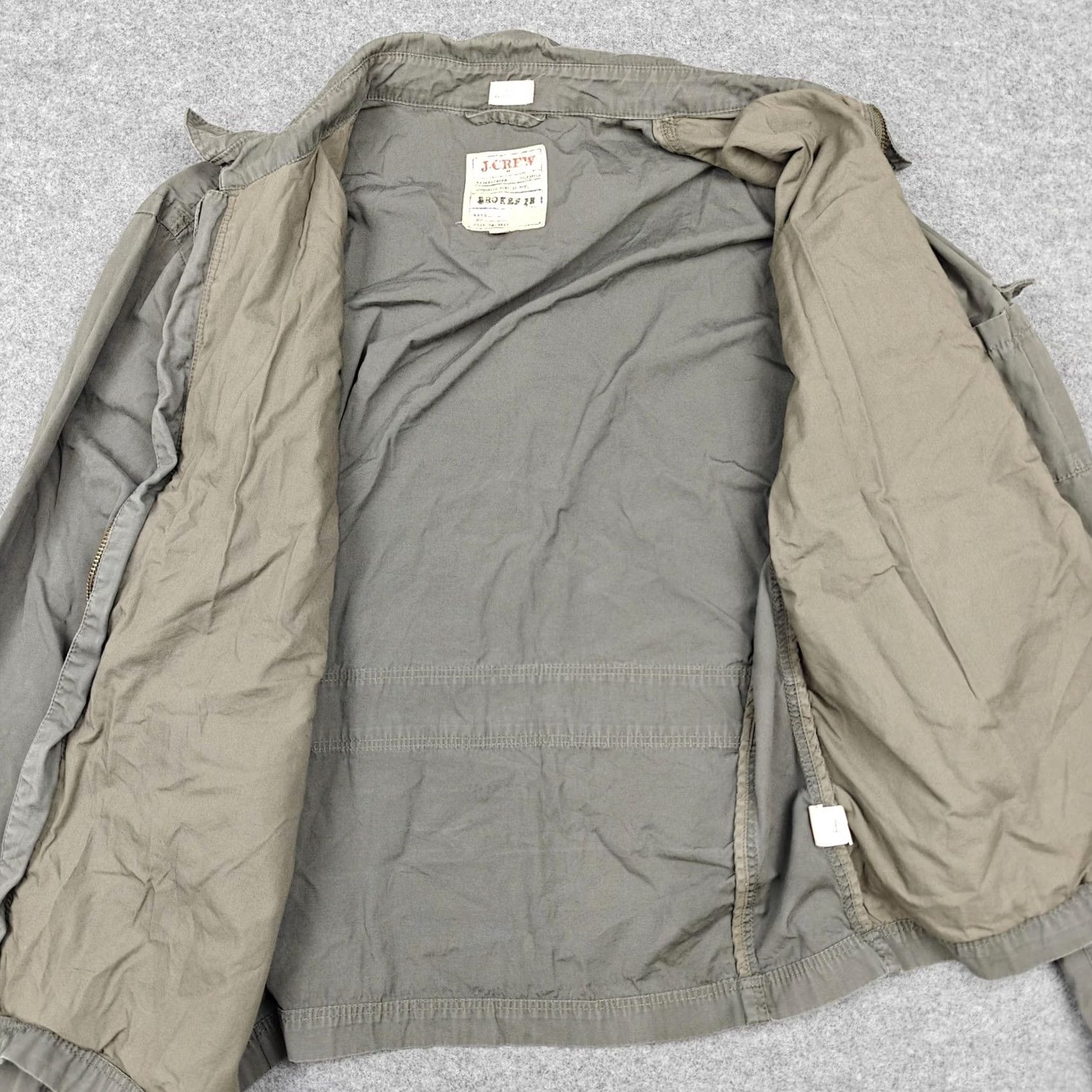 J.Crew J.CREW Womens XL Green Broken In Canvas Military Field Full Zip Pockets - Pre-Owned Excellent Size XL / US 12-14 / IT 48-50 - 6 Thumbnail