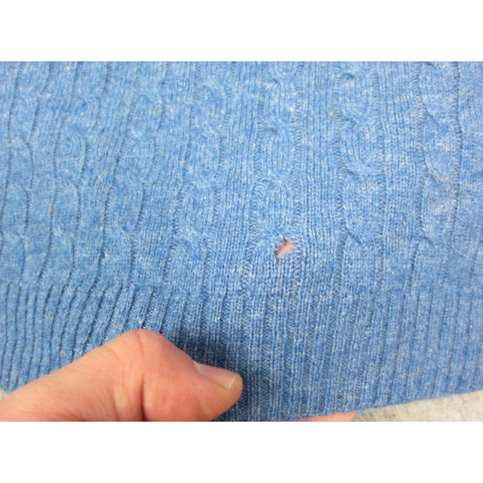 Vintage Kenar Sweater Womens Medium Blue 100% Cashmere Knit 2 Ply Vintage 90s Crew Neck Pullover Regular Knit Stylish Ladies - 90s Classic Cozy White? Size M / US 6-8 / IT 42-44 - 6 Thumbnail