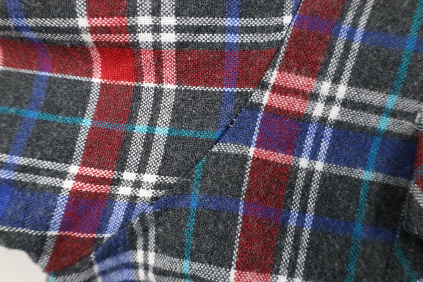 Vintage Vintage 70s Streetwear Knit Collared Button Shirt Plaid Size US L / EU 52-54 / 3 - 7 Thumbnail