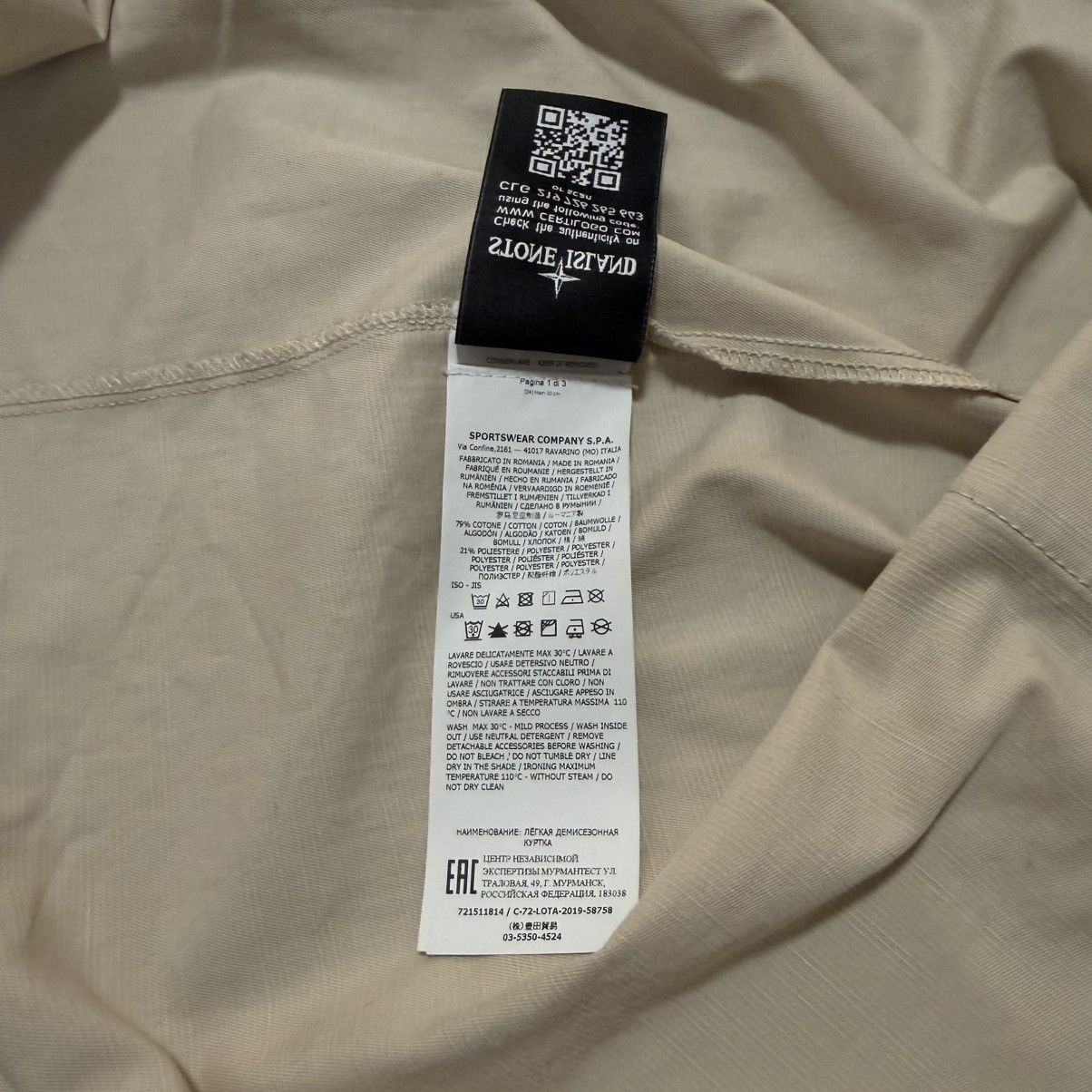 Stone Island Stone Island Garment Dyed Zip Shirt Size US XL / EU 56 / 4 - 6 Thumbnail