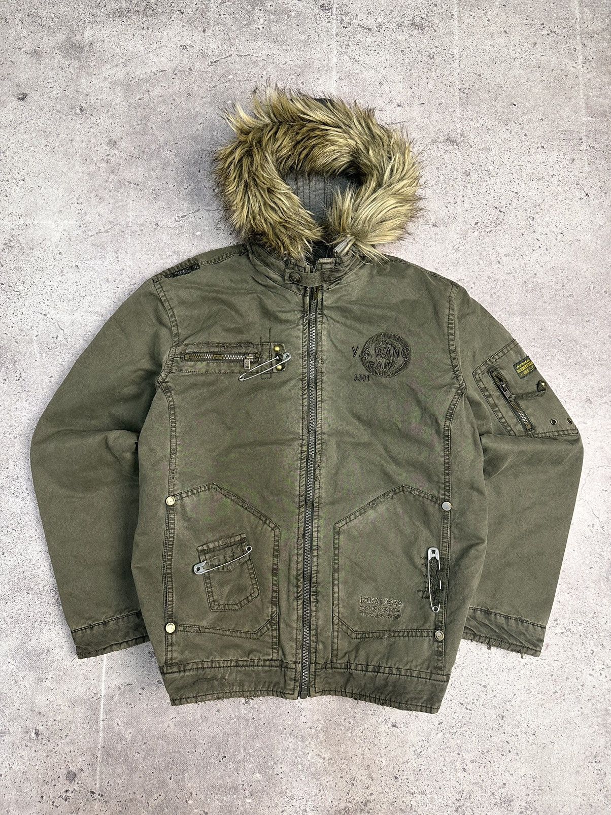 If Six Was Nine Vintage Army Military Fur Hood Jacket Y2K Utility Cropped Size US M / EU 48-50 / 2 - 1 Thumbnail