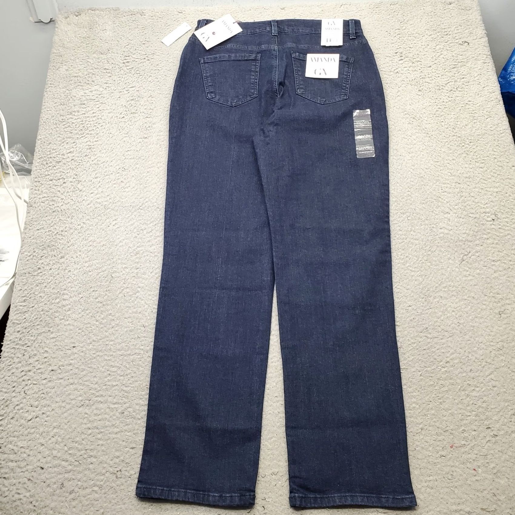 Gloria Vanderbilt Gloria Vanderbilt Womens 12 Blue Denim Straight Jeans Amanda Stretch Slimming 5-Pocket Design Regular Inseam 30.75" 32 Waist NWT Mens? Size 34" / US 12 / IT 48 - 2 Thumbnail