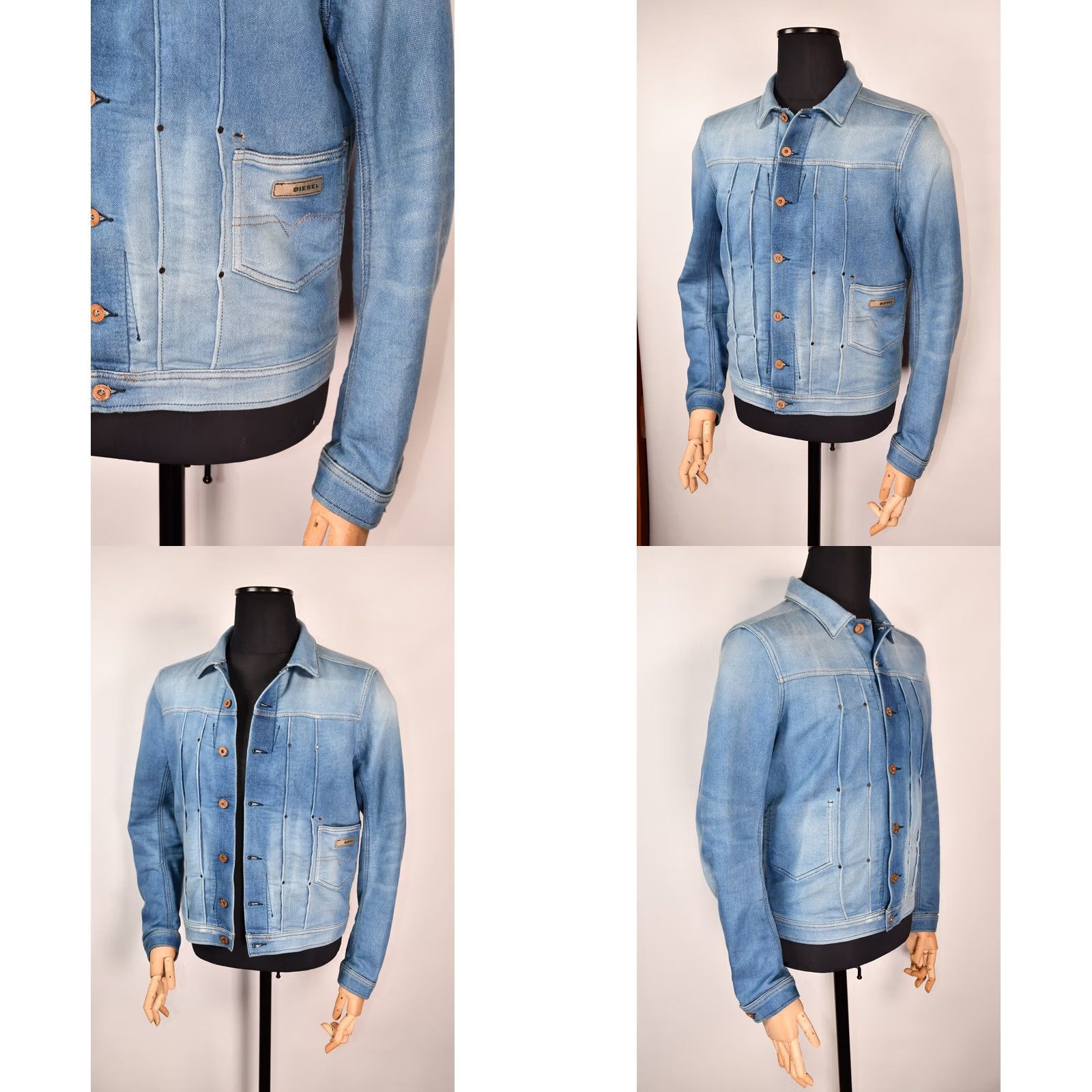 Diesel Diesel Juzicon Denim Jogg Sweat Distressed Men's Jacket Blue M Size US M / EU 48-50 / 2 - 8 Thumbnail