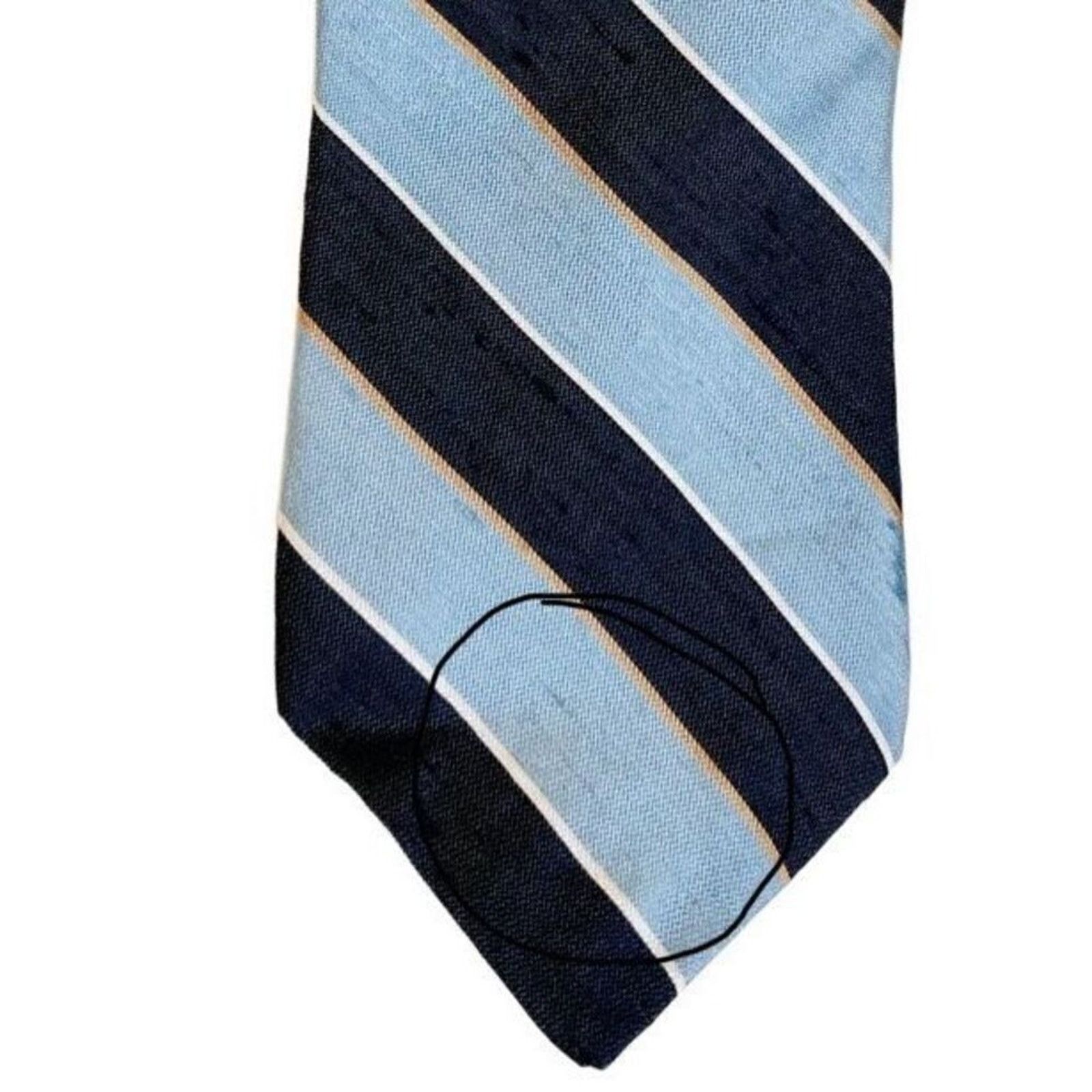 Hardy Amies Hardy Aimes London Vintage 80s All Silk Blue Stripe Necktie Size ONE SIZE - 2 Thumbnail