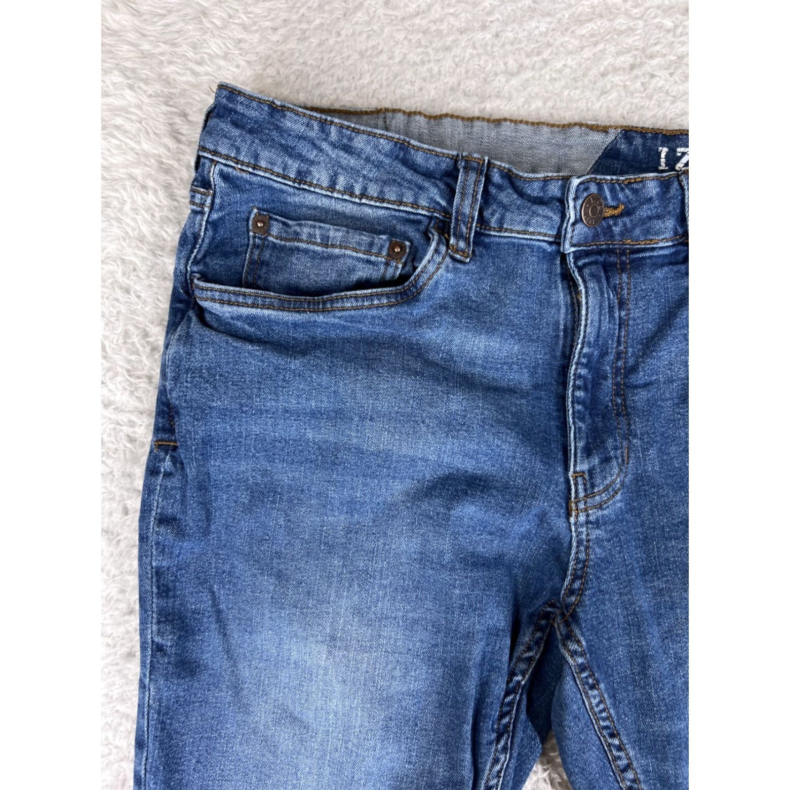 Izod IZOD Women Jeans Blue Denim 10 Pants Slim Straight Fit Mid Rise 28in Inseam 5-Pocket Stretch Size 32" / US 10 / IT 46 - 3 Thumbnail