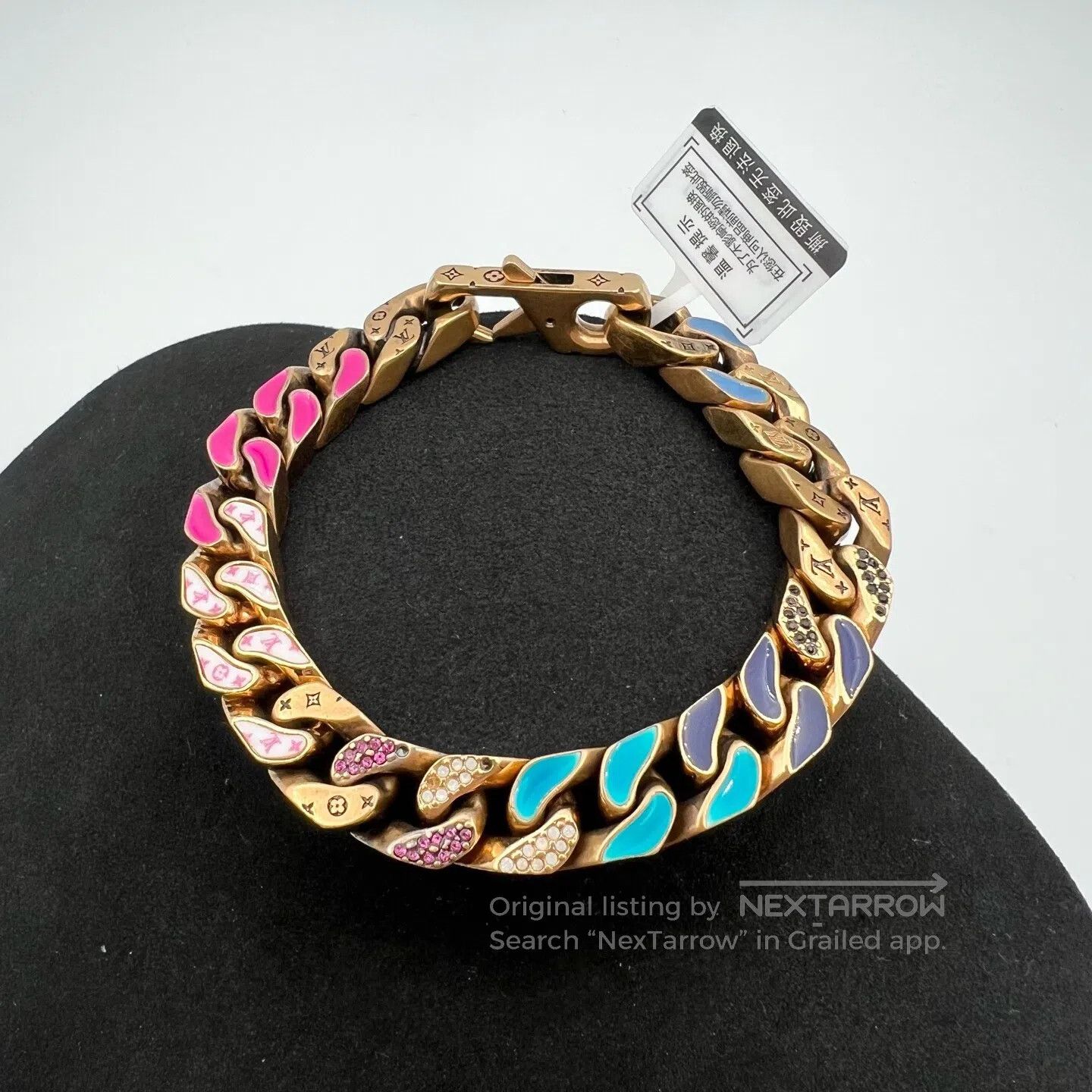 Louis Vuitton Louis Vuitton Enamel Graduated Cuban Chain Bracelet Size ONE SIZE - 1 Thumbnail