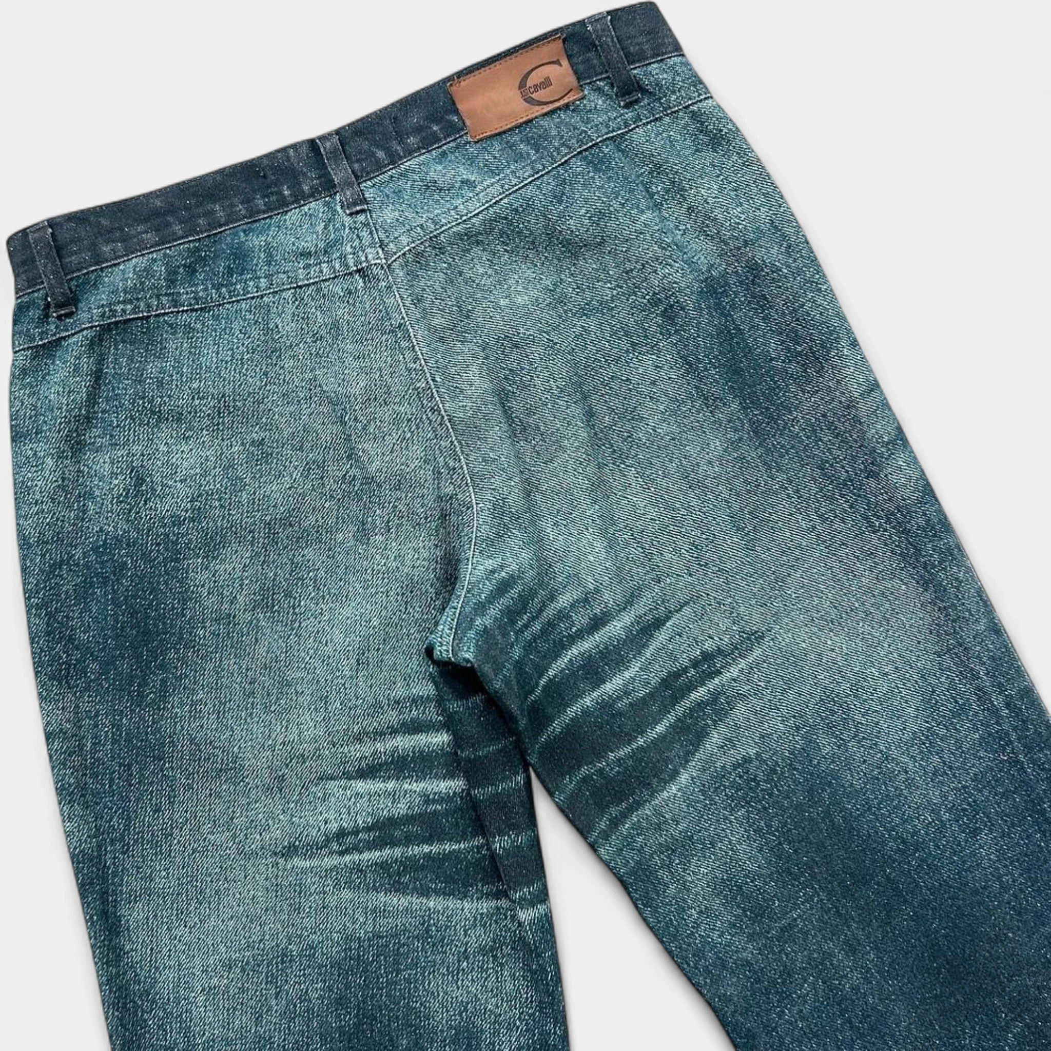 Just Cavalli Just Cavalli 2000s Denim Effect Teal Pants Size 28" / US 6 / IT 42 - 6 Thumbnail